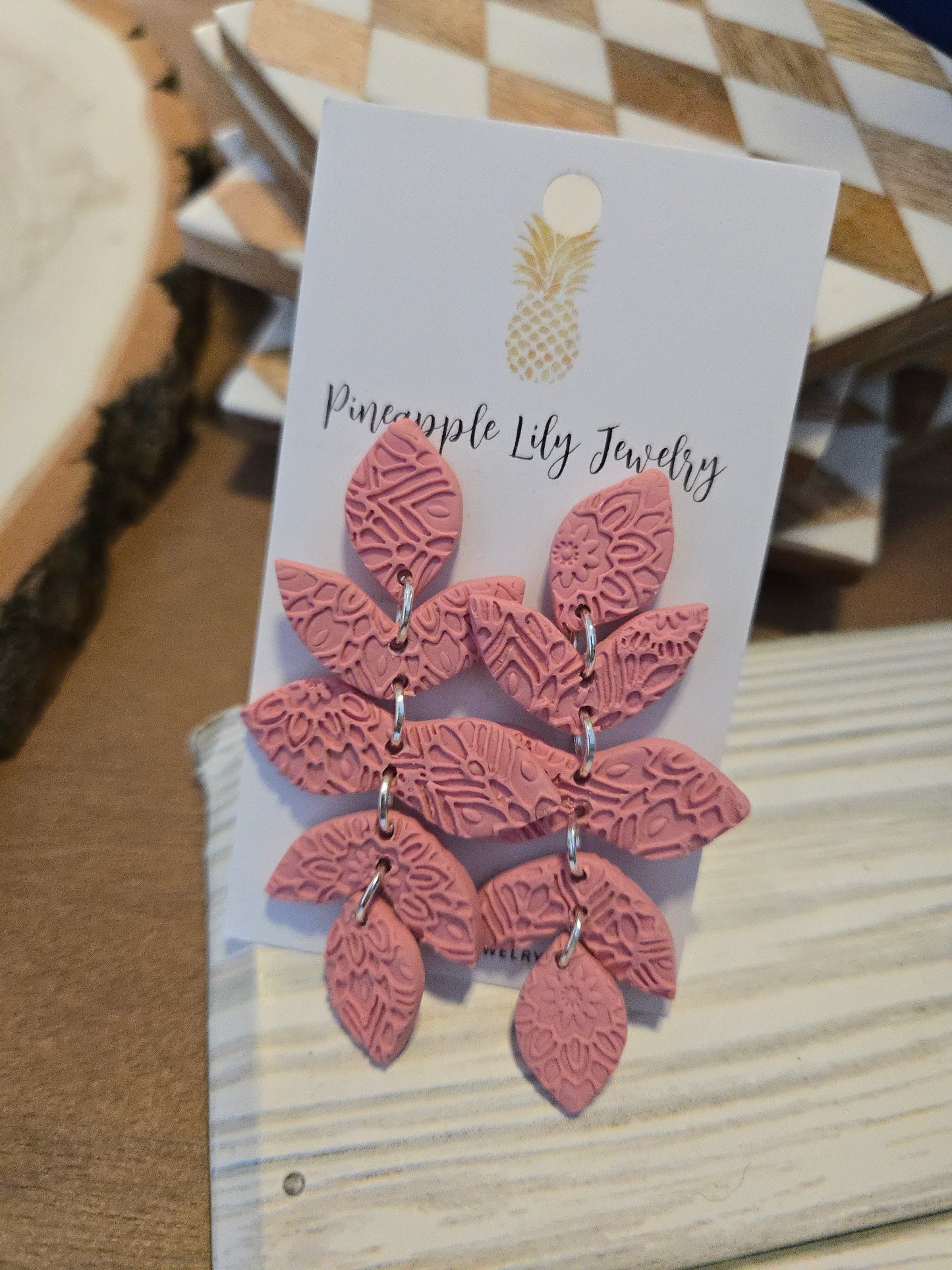 The "Serendipity" embossed leaf earrings
