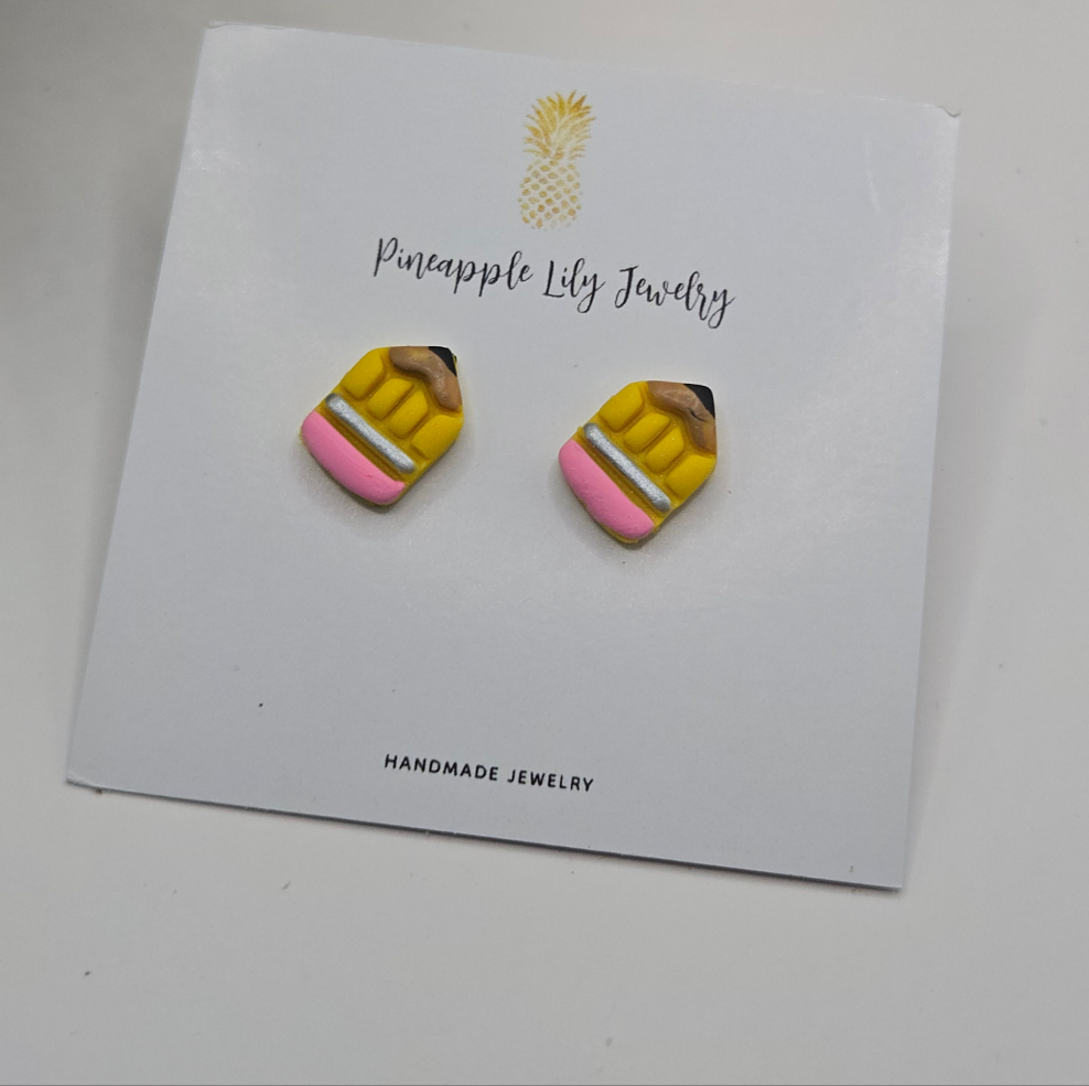 Back to school pencil studs