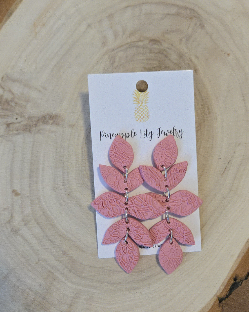 The "Serendipity" embossed leaf earrings