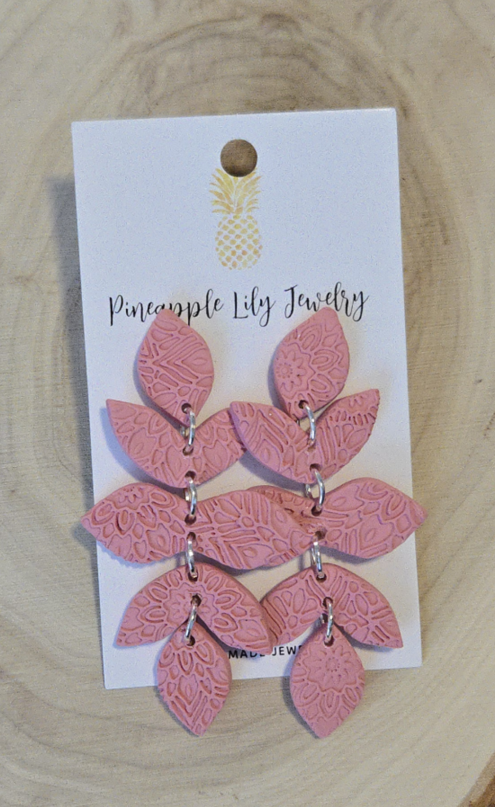 The "Serendipity" embossed leaf earrings