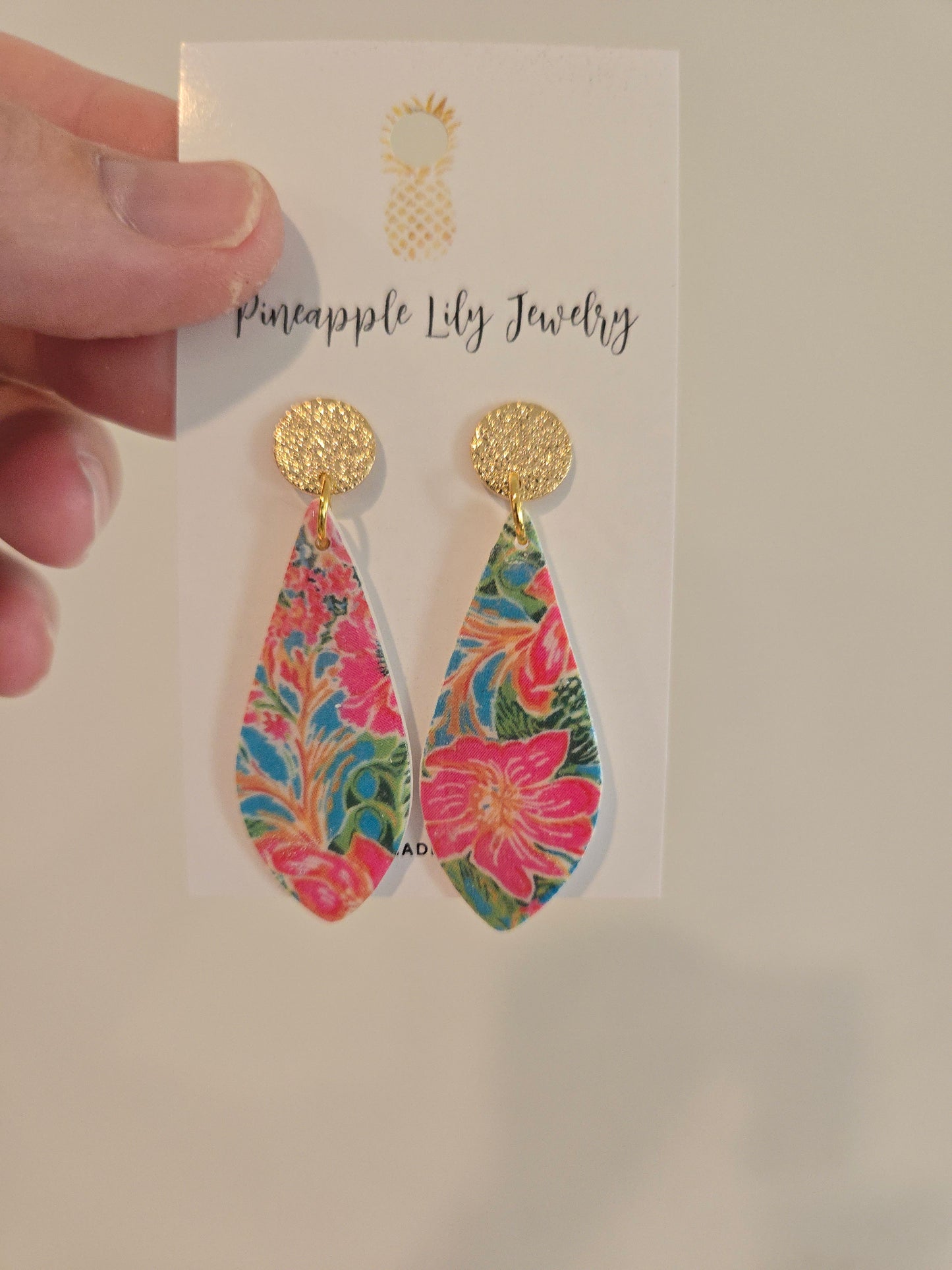 Lilly Pulitzer inspired Teardrop dangles