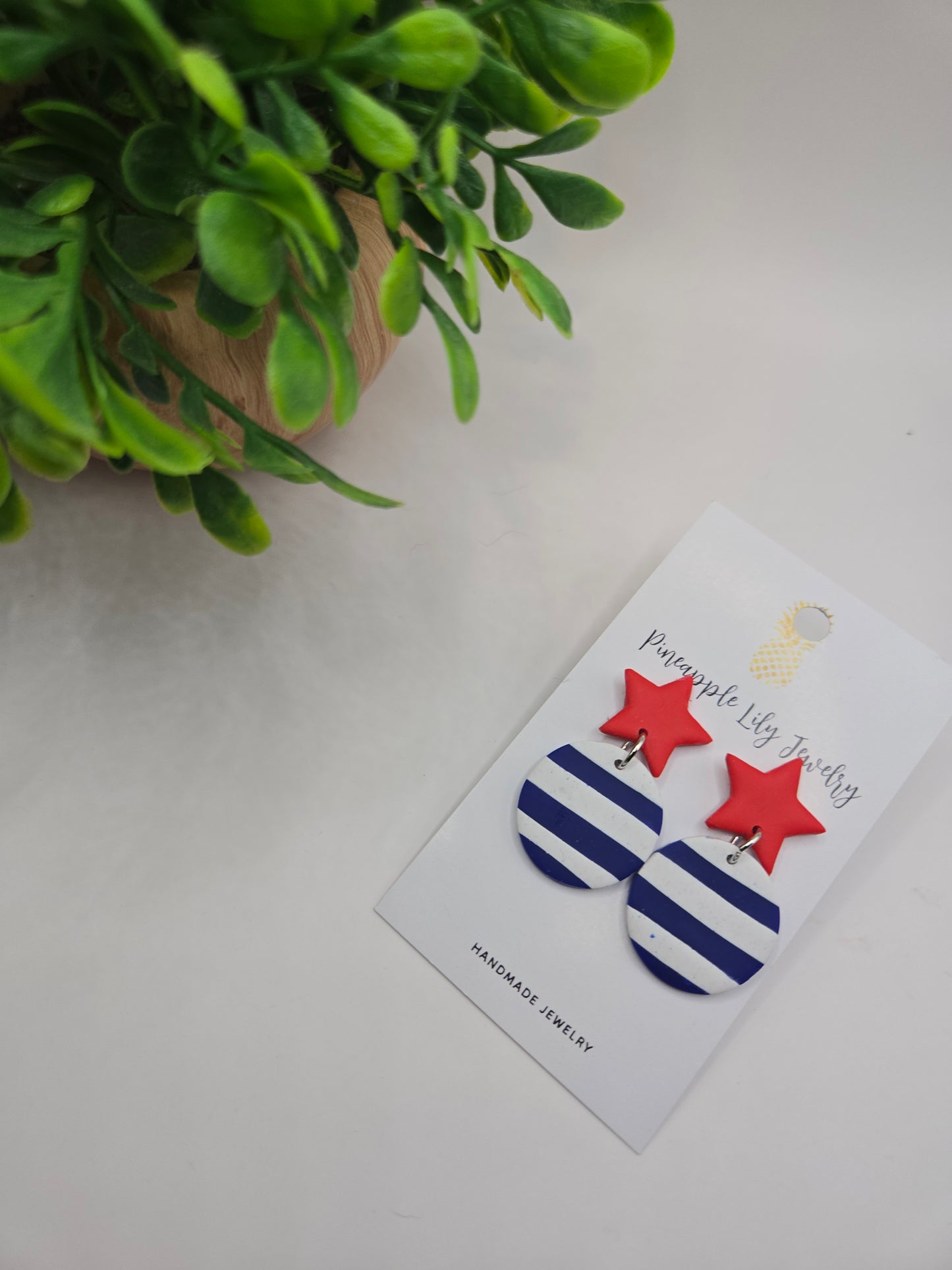 Stars and Stripes polymer clay earrings