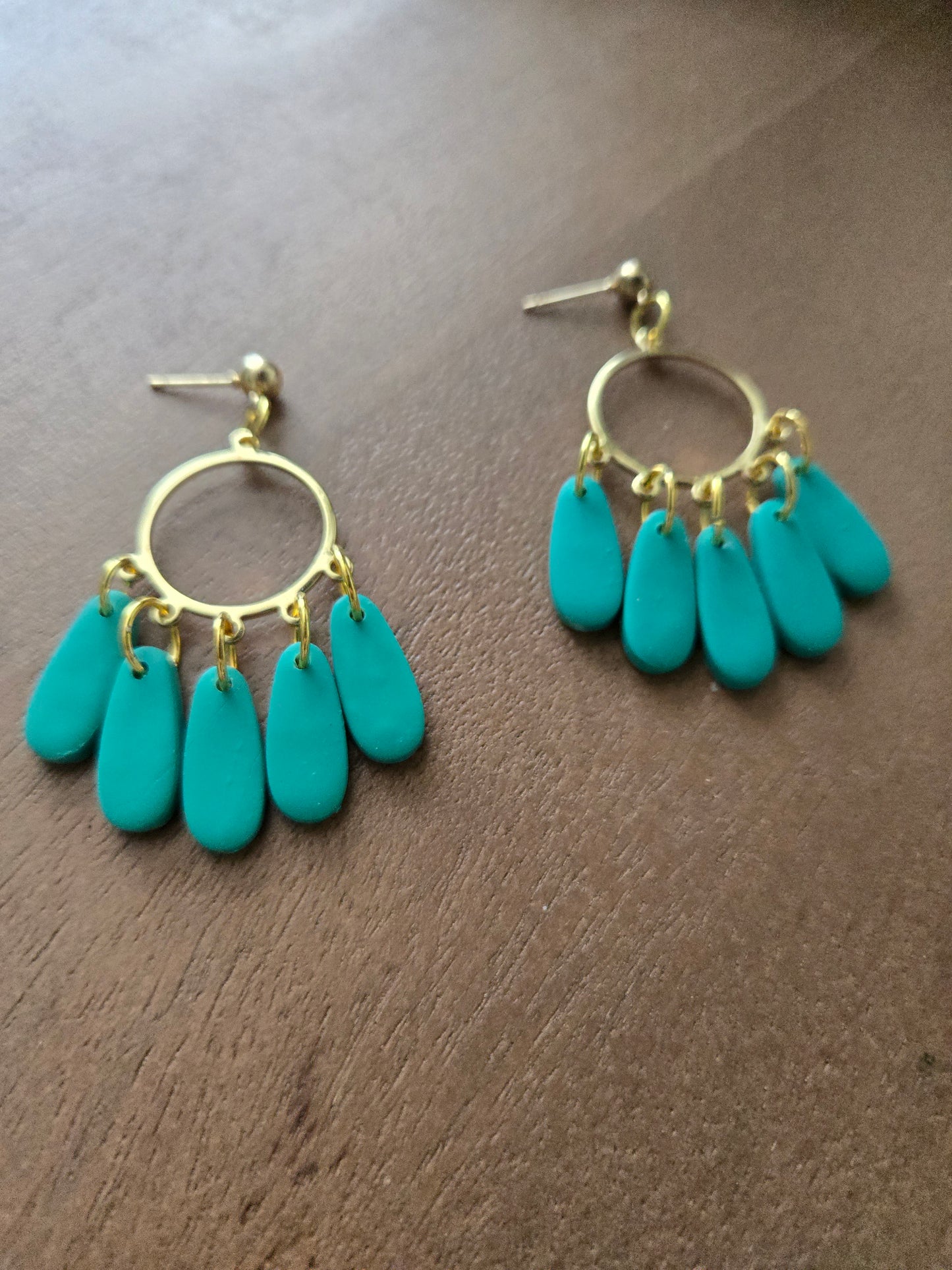 Teal Chandelier earrings