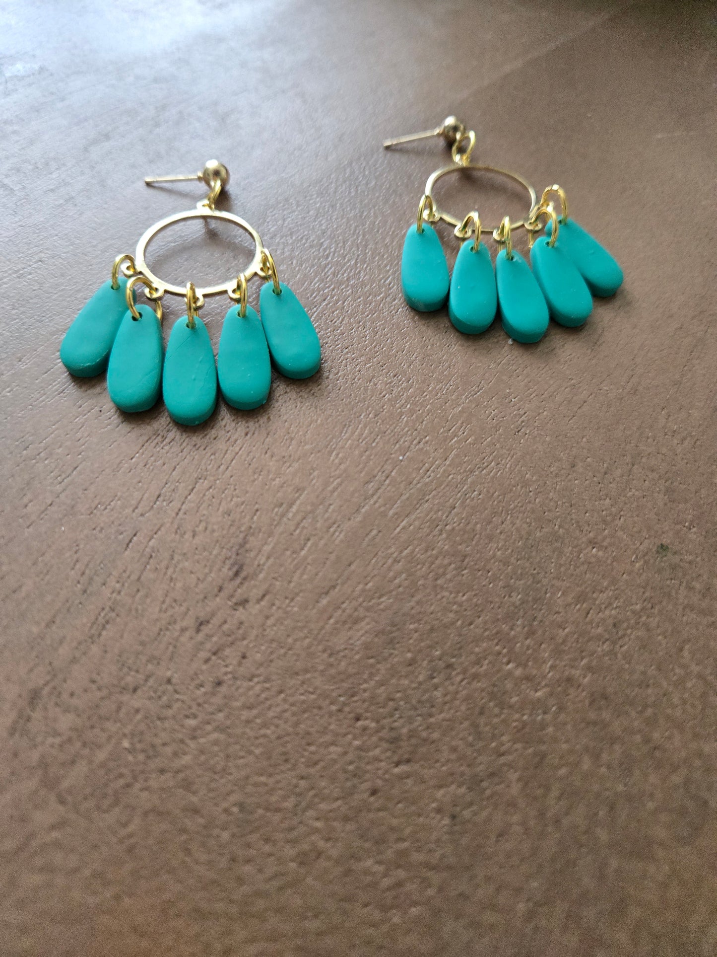 Teal Chandelier earrings
