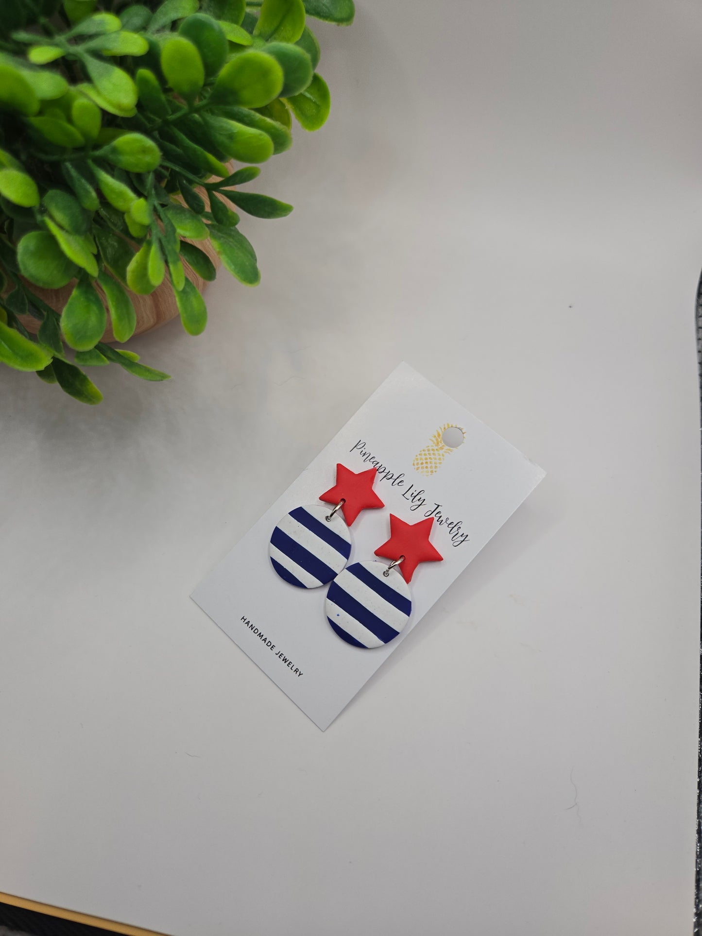 Stars and Stripes polymer clay earrings