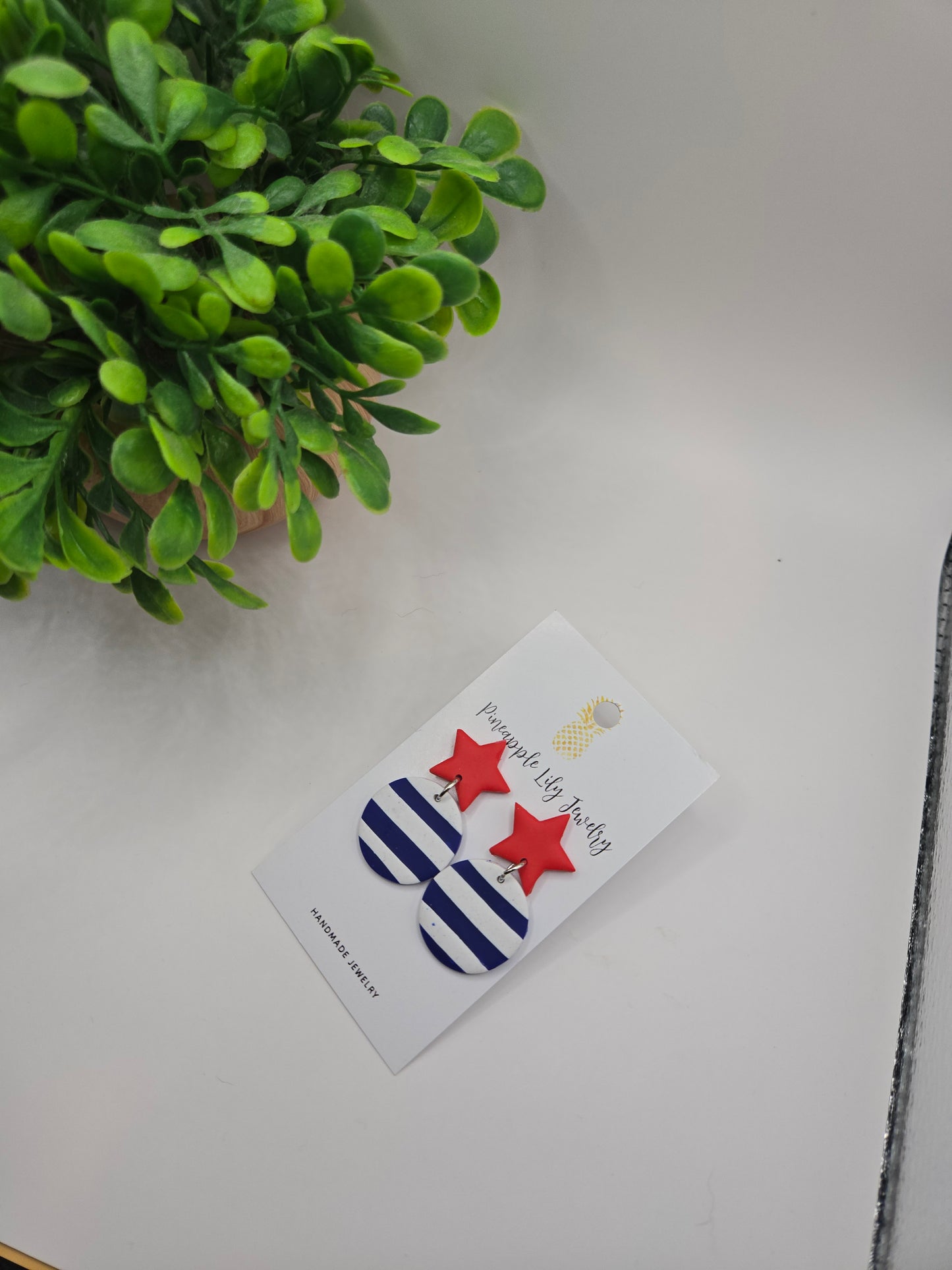 Stars and Stripes polymer clay earrings