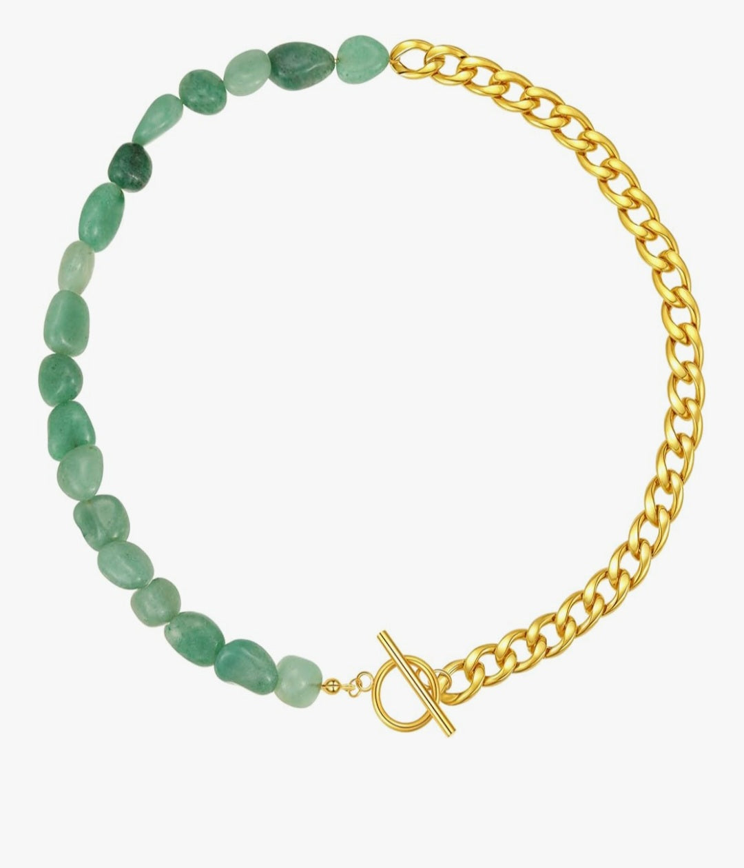 Green Aventurine/gold choker