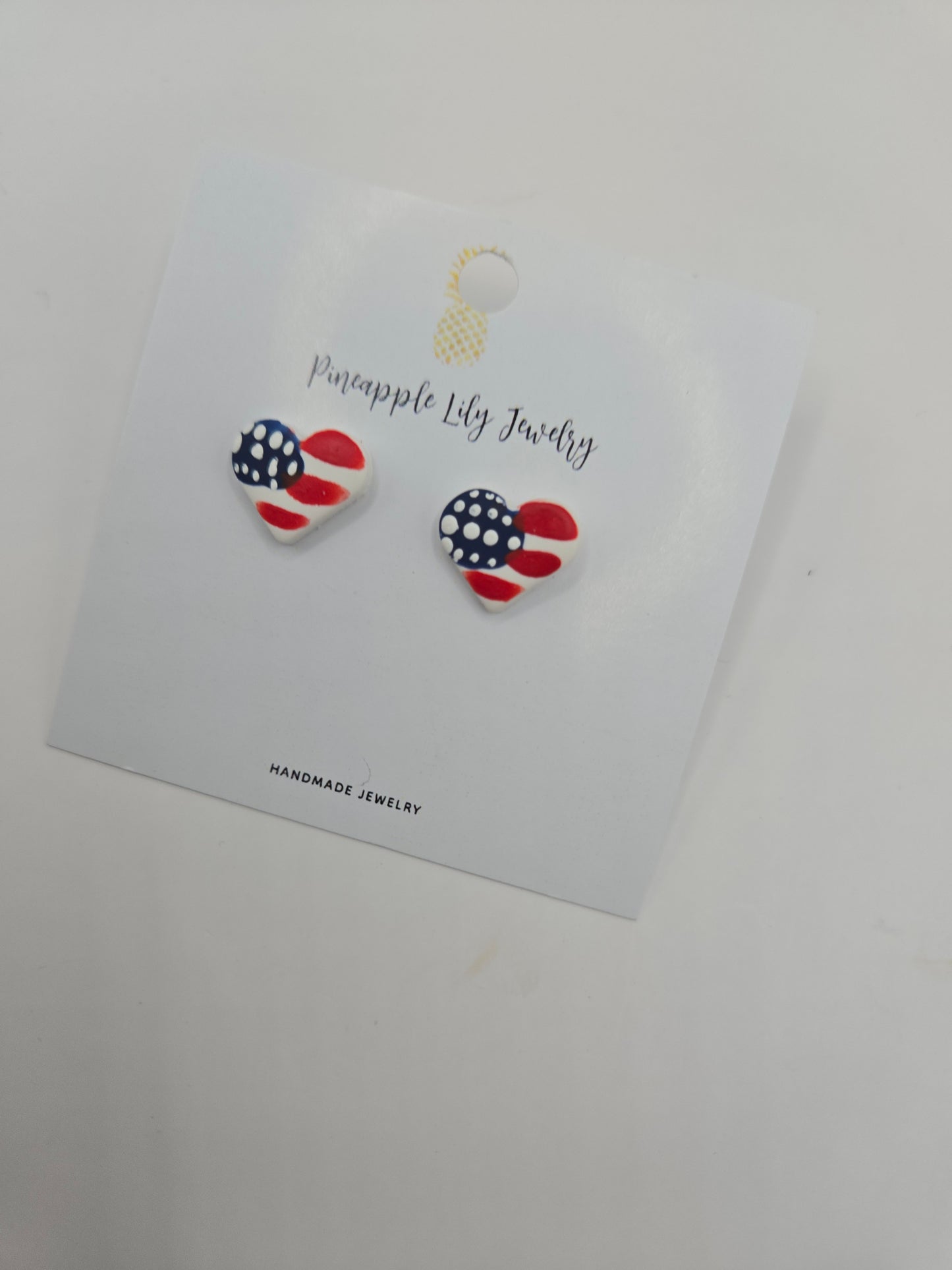 Handpainted 4th of July studs