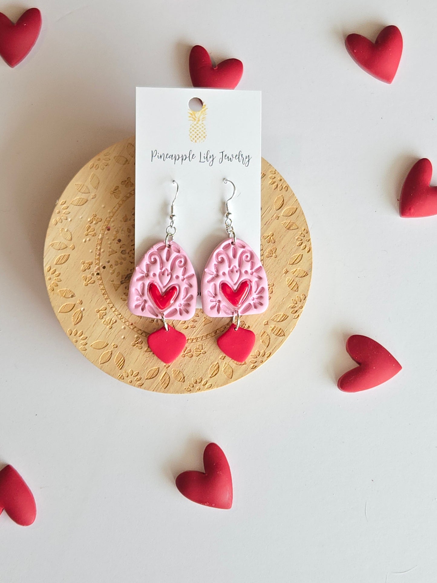 Long Pink /red dangles