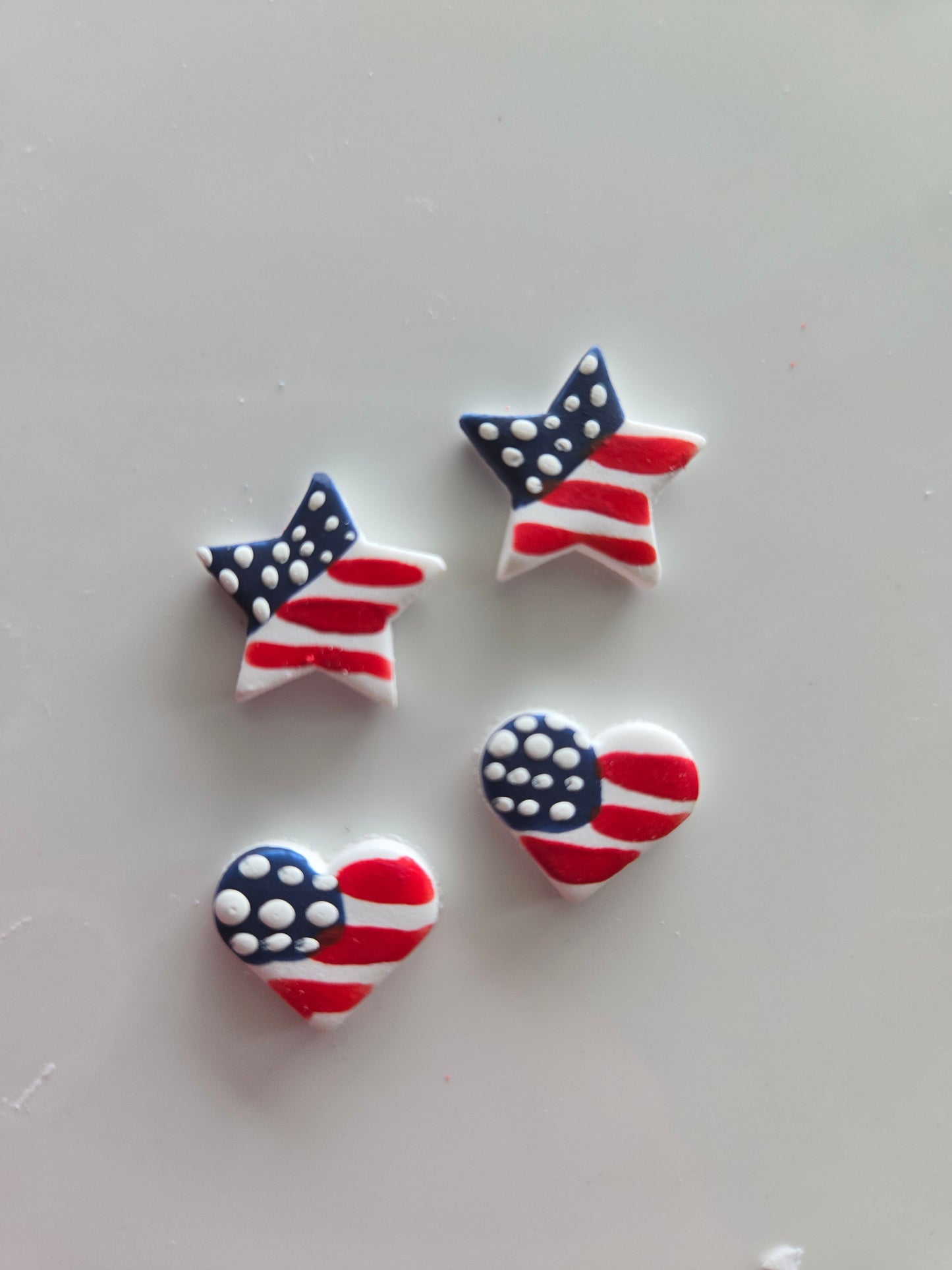 Handpainted 4th of July studs