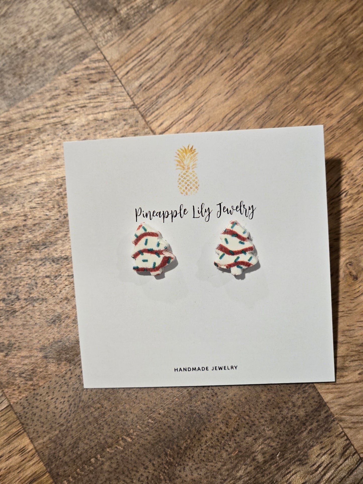 Little debbie Christmas tree cake studs