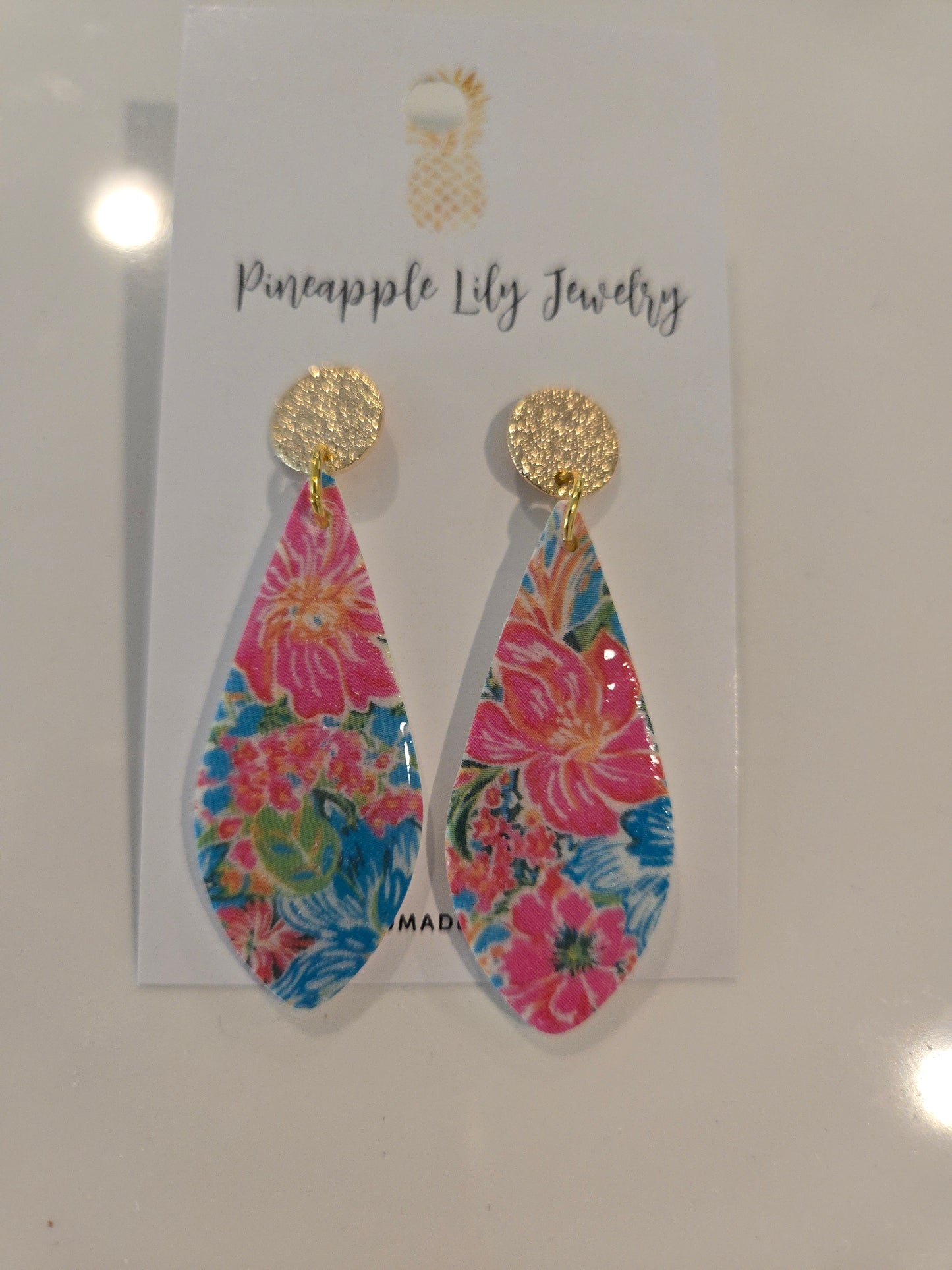 Lilly Pulitzer inspired Teardrop dangles