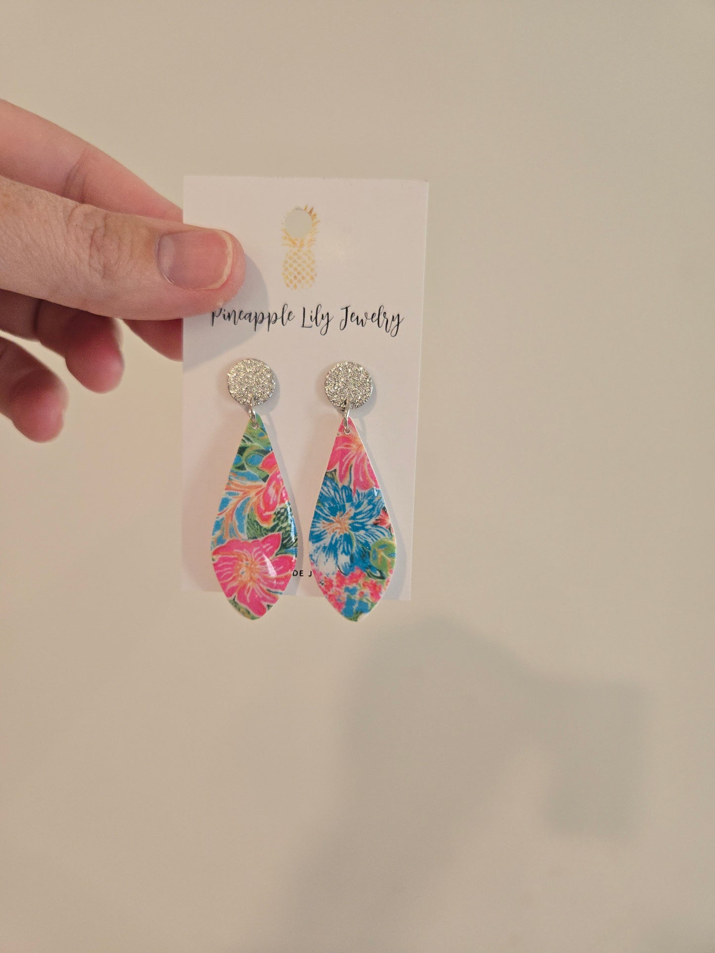 Lilly Pulitzer inspired Teardrop dangles