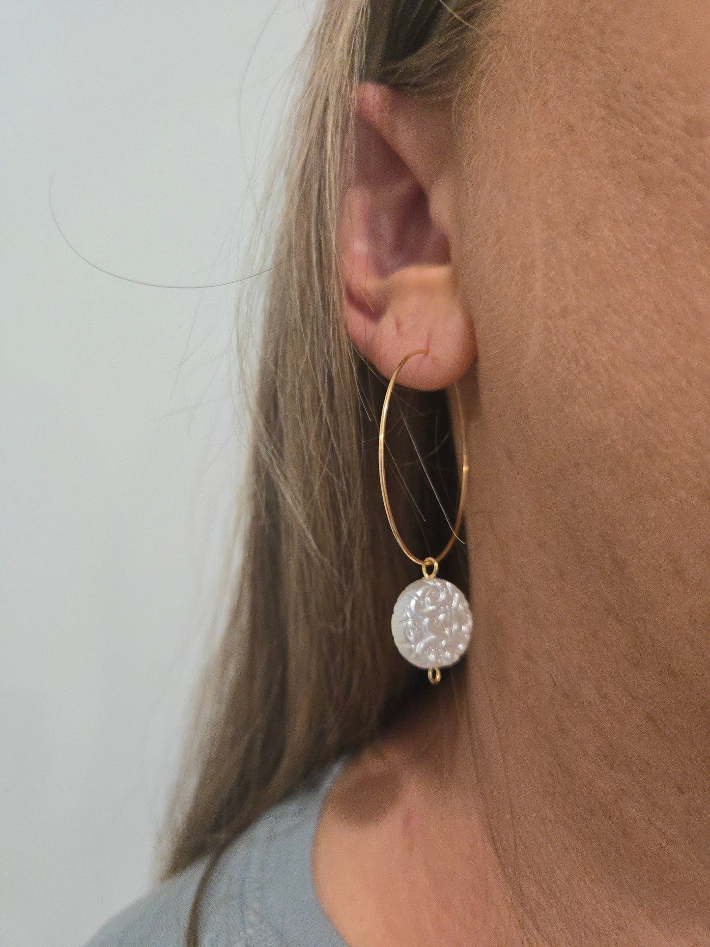 Perfect pearl and hoop earrings