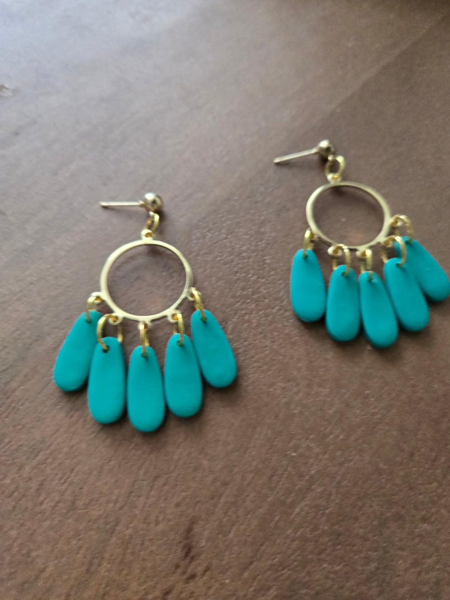 Teal Chandelier earrings
