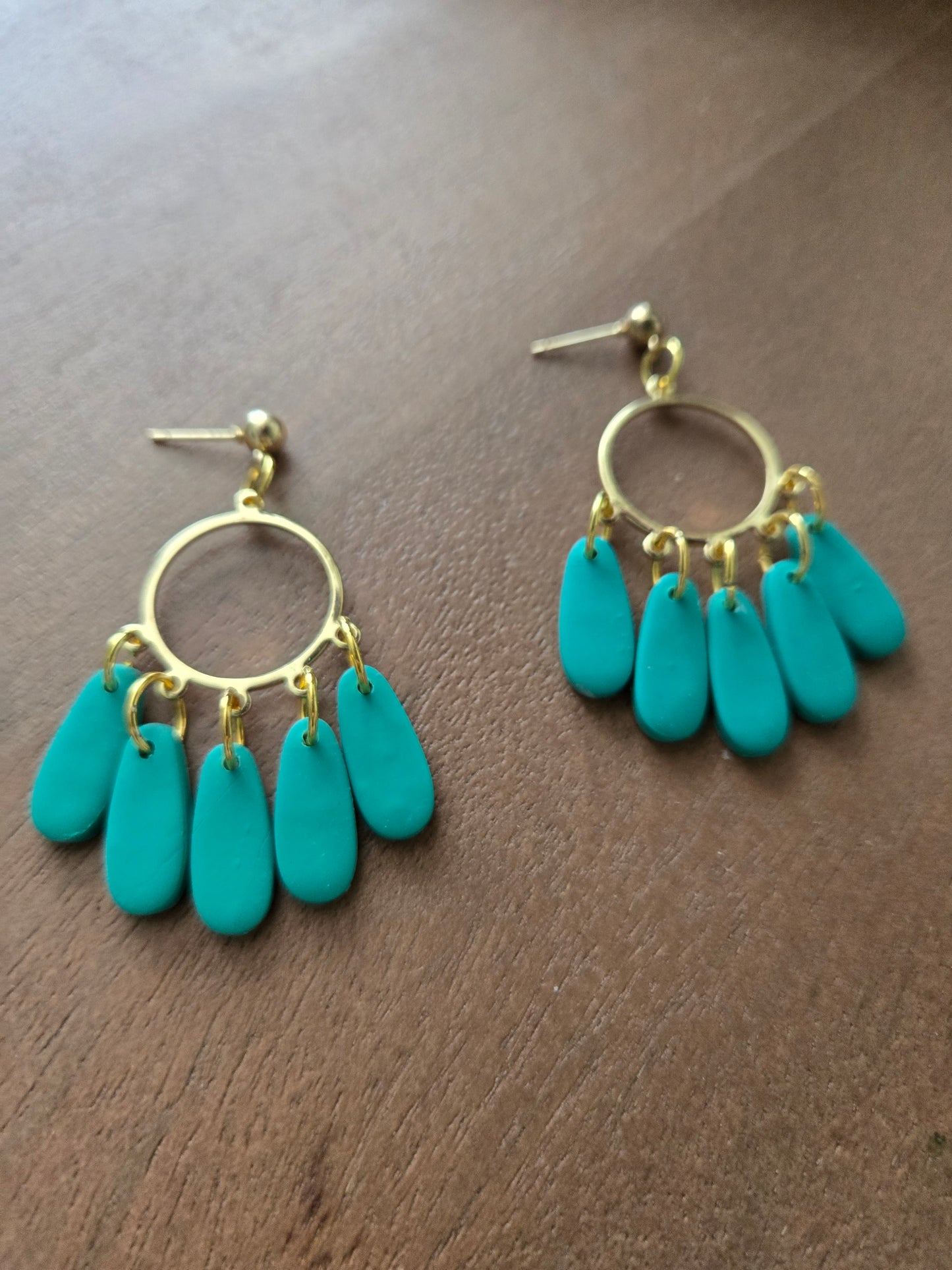Teal Chandelier earrings