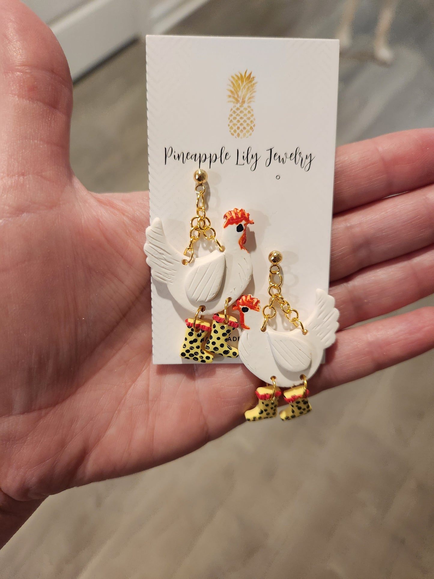 Chicken earrings