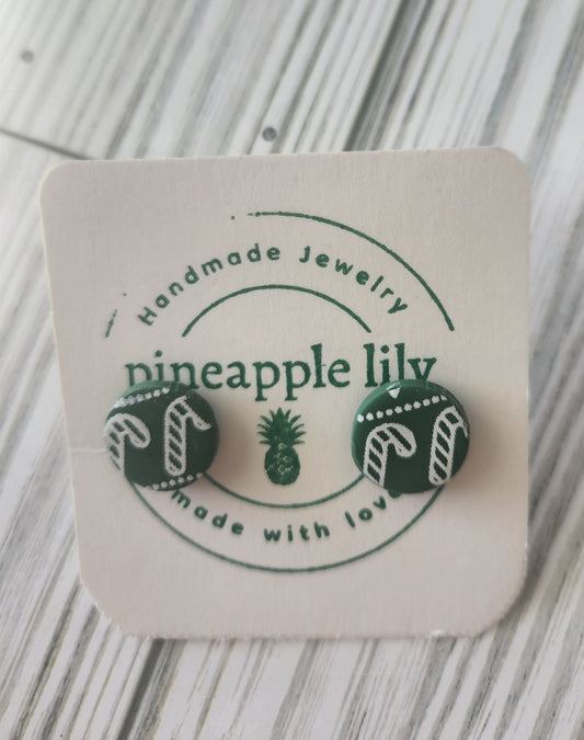 Candy cane pattern earrings