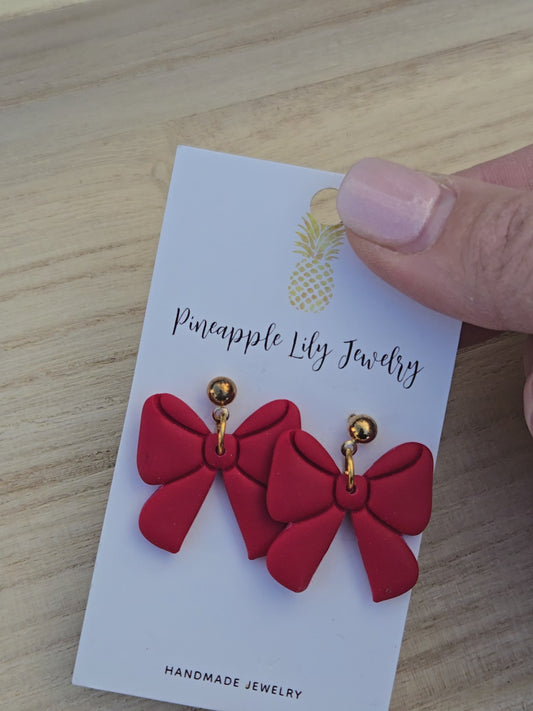 Red bows /large dangles