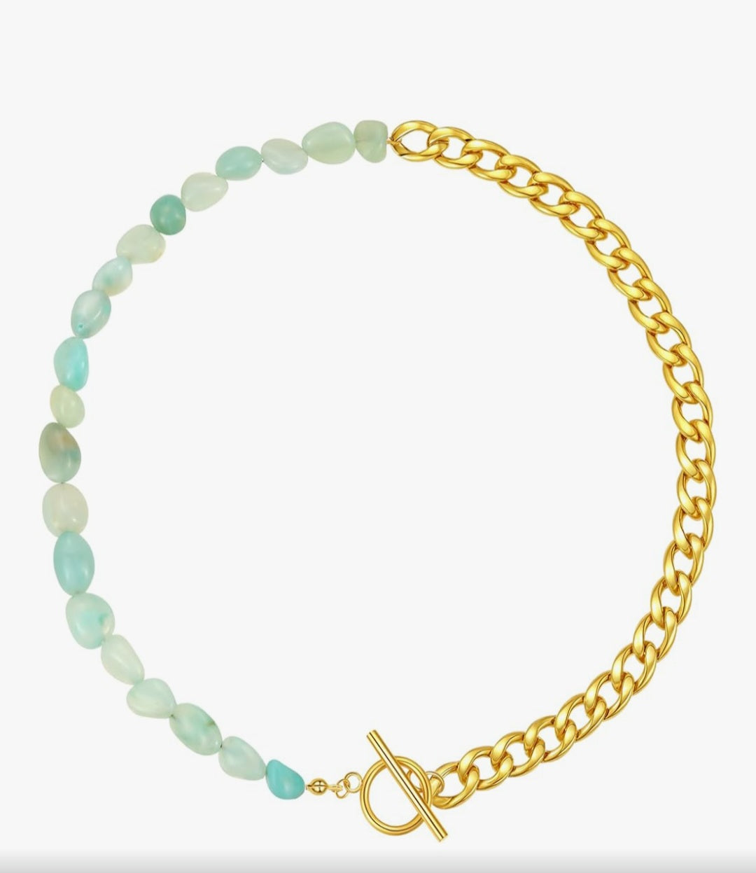 Amazonite/gold choker