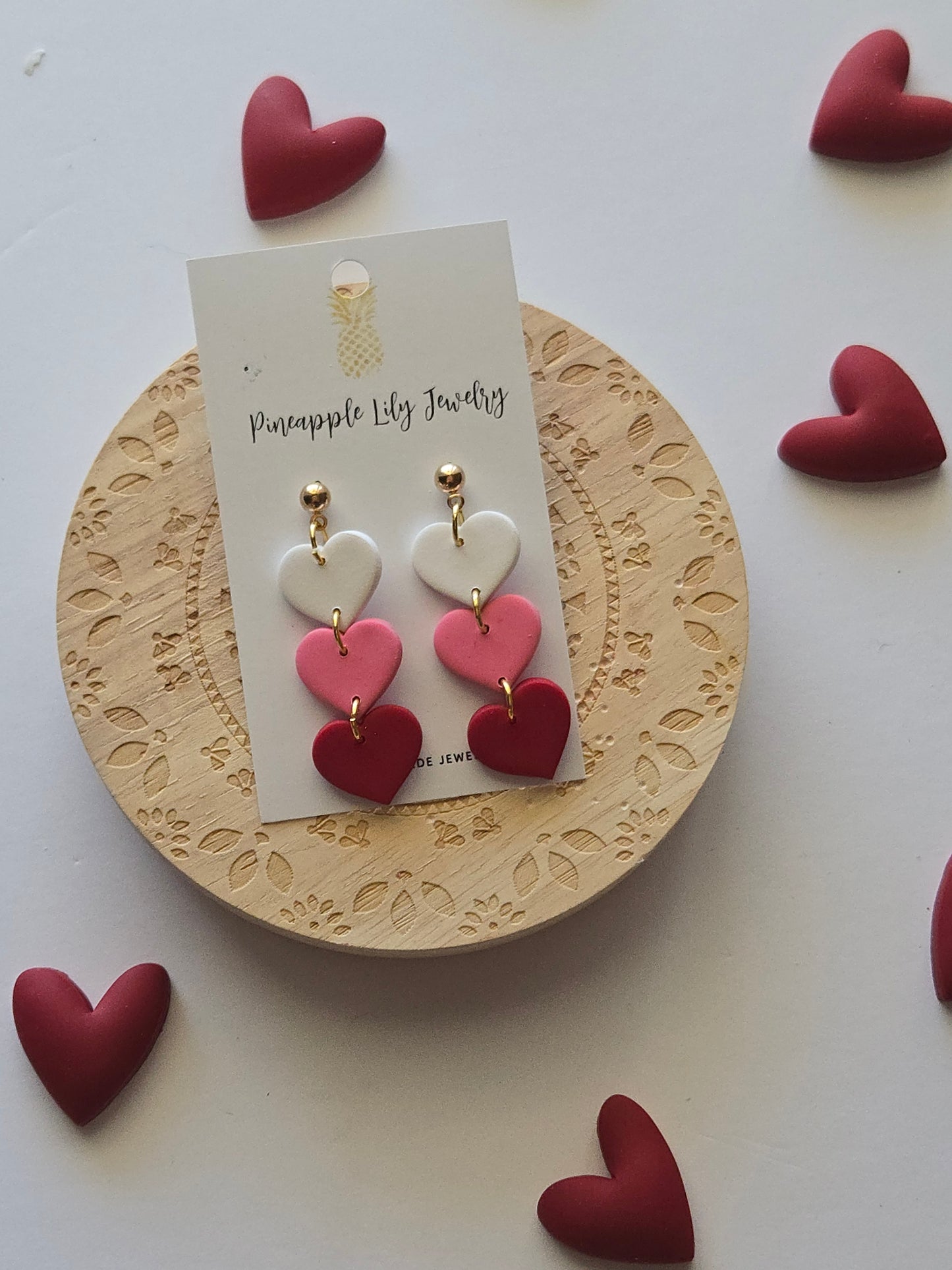 3 hearts dangles earrings