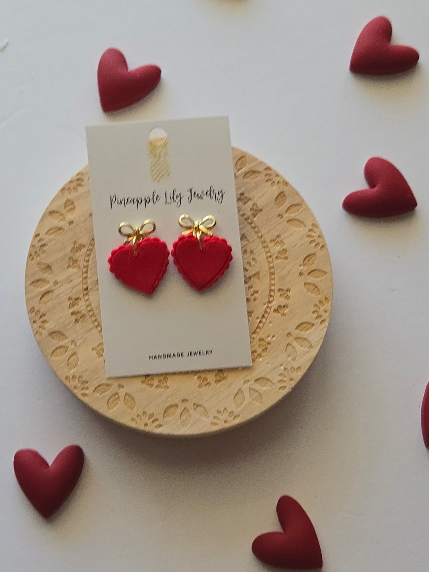 Red hearts with dainty bow posts