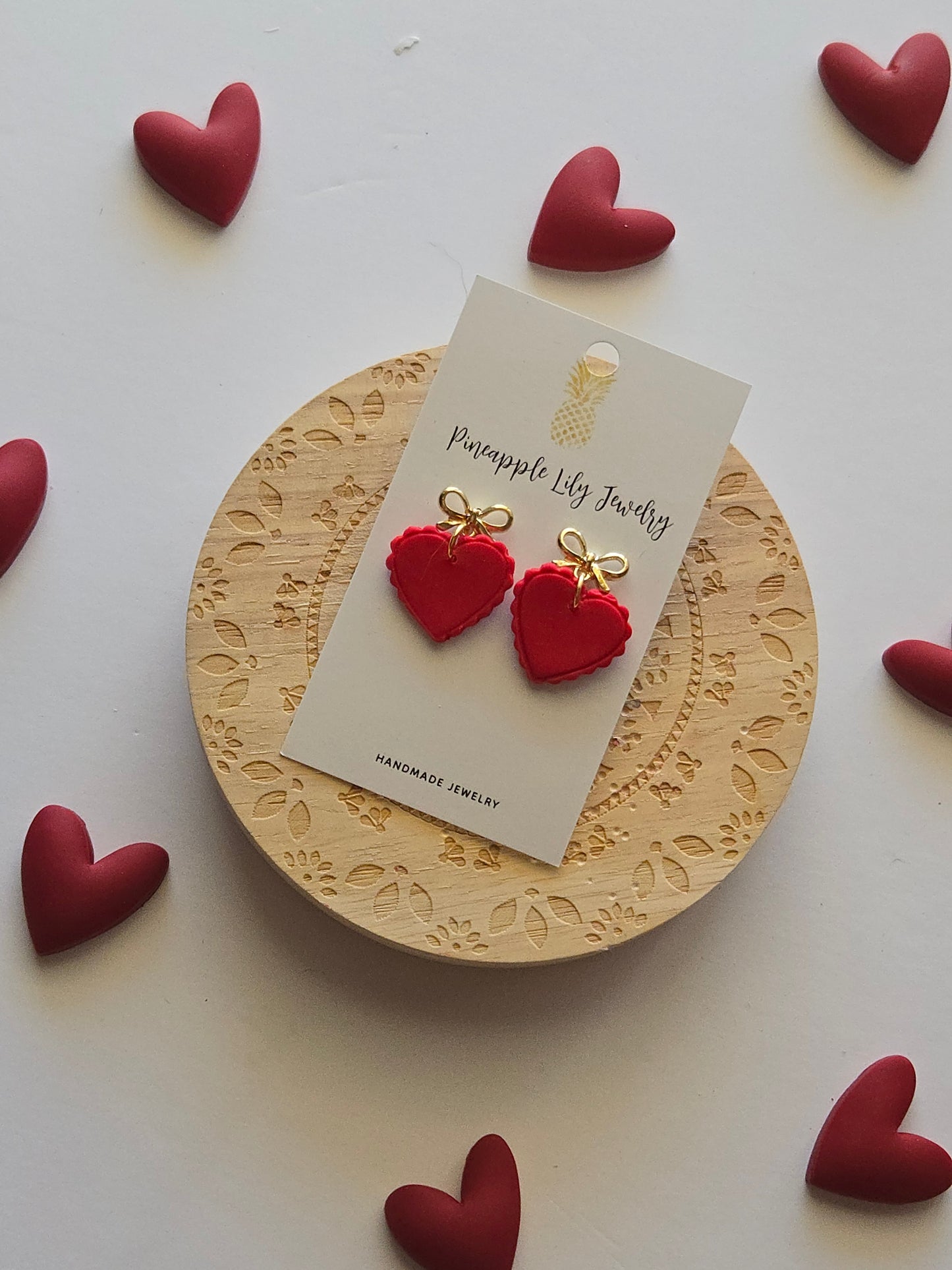 Red hearts with dainty bow posts