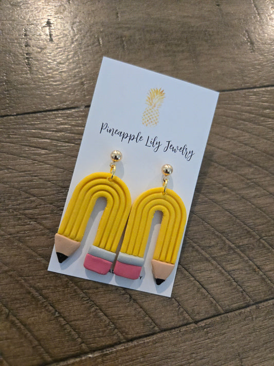 Pencil dangle earrings
