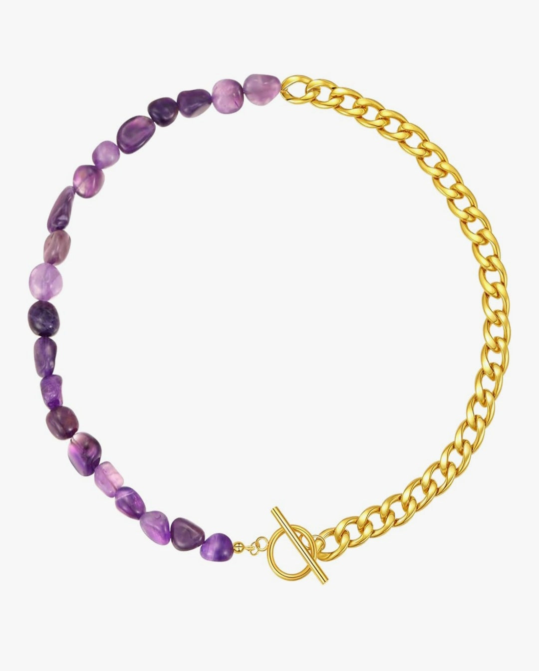 Amethyst/gold choker