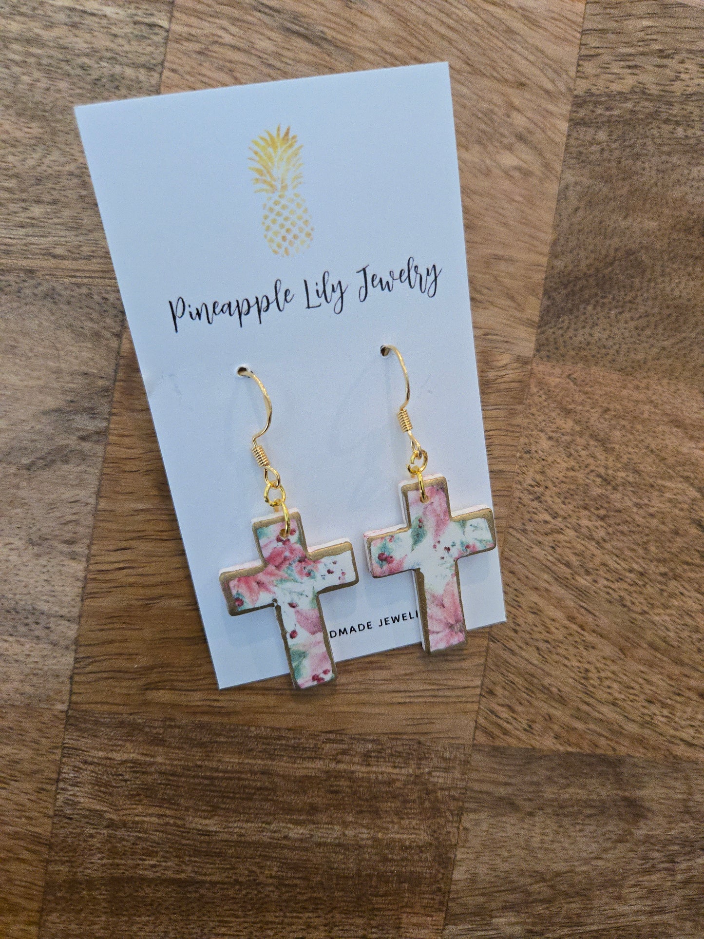 Polymer clay floral crosses