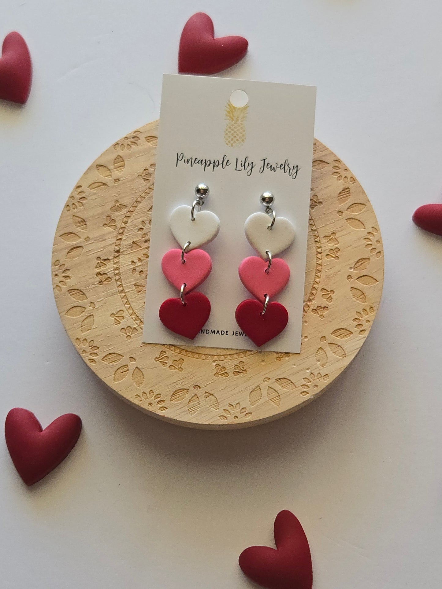 3 hearts dangles earrings