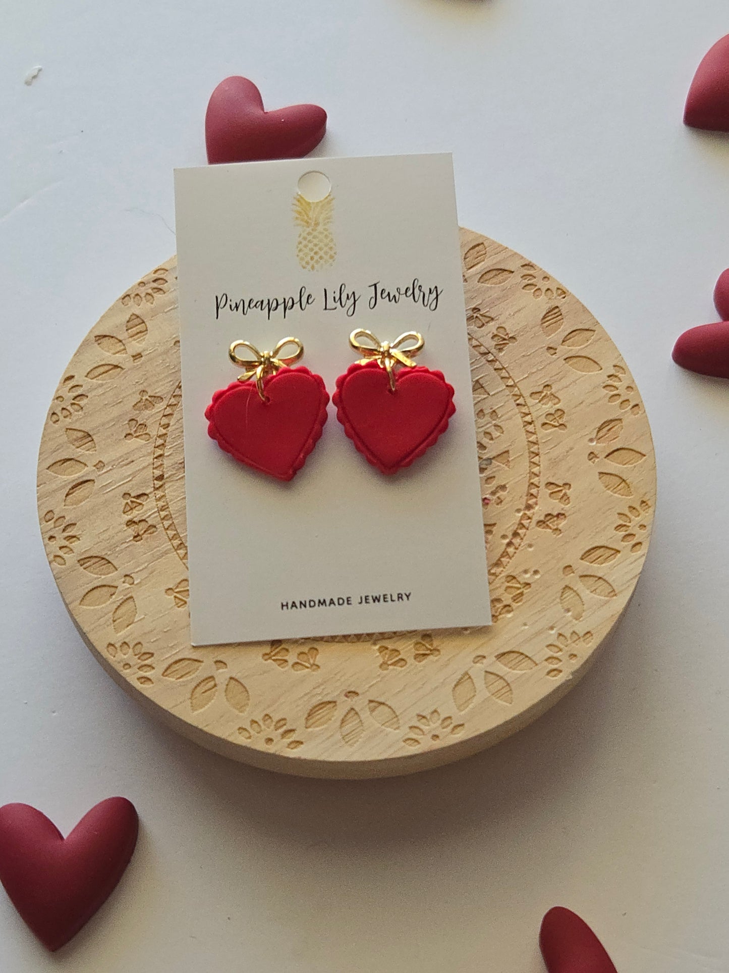Red hearts with dainty bow posts