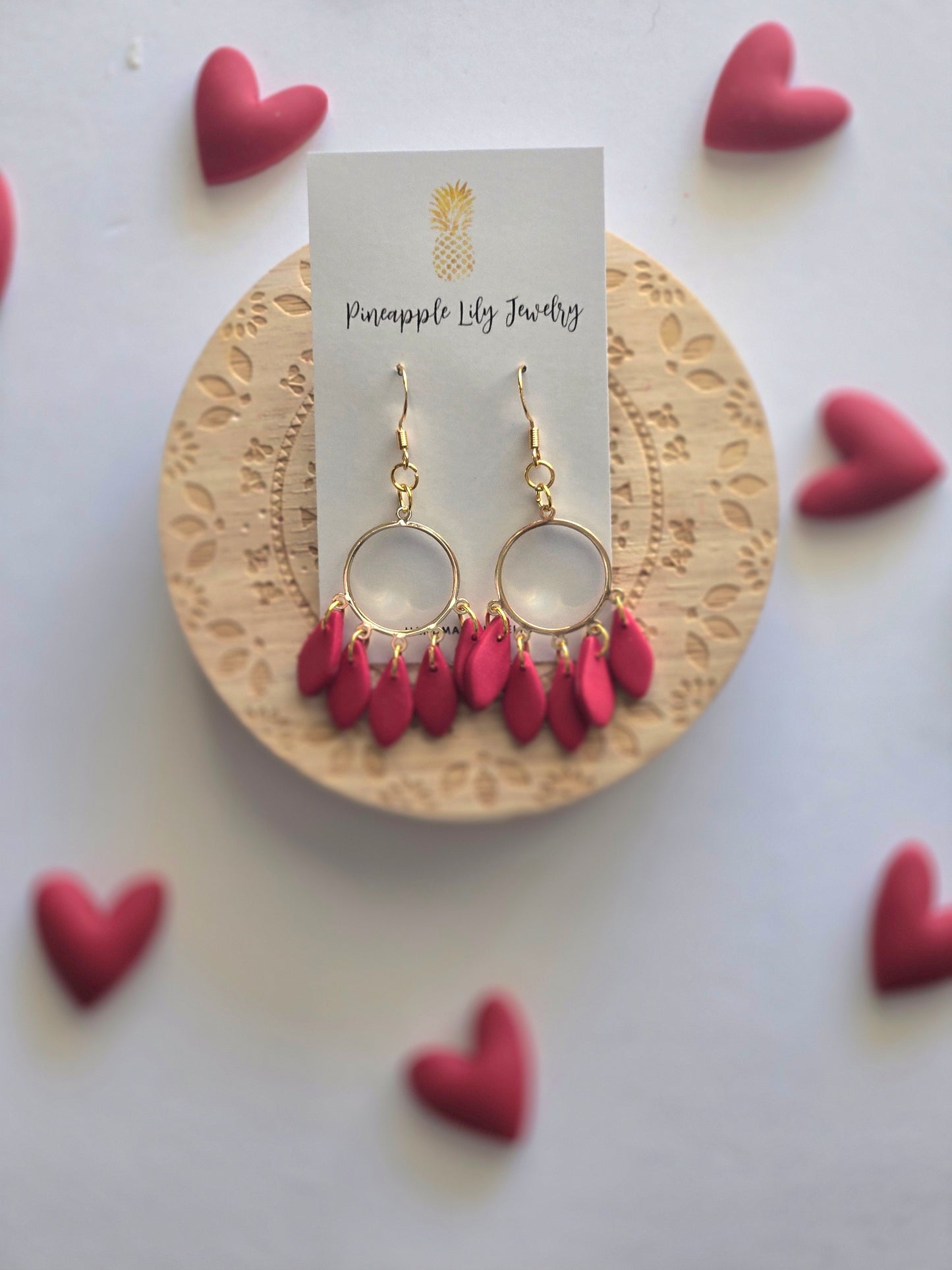 Red chandelier earrings