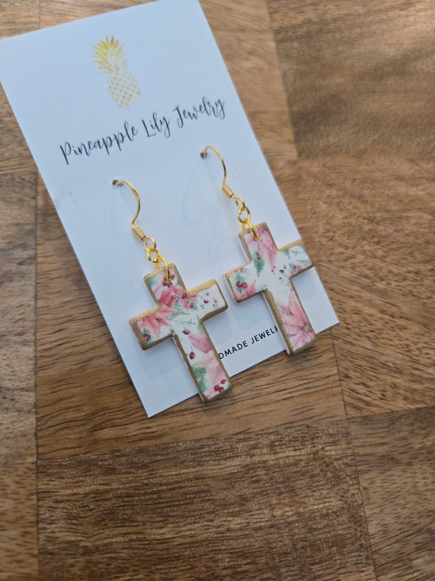 Polymer clay floral crosses