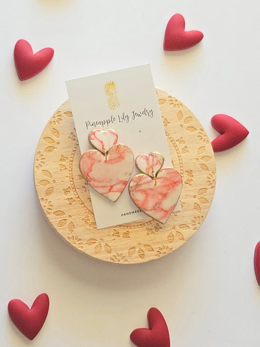 Heart dangles with heart posts