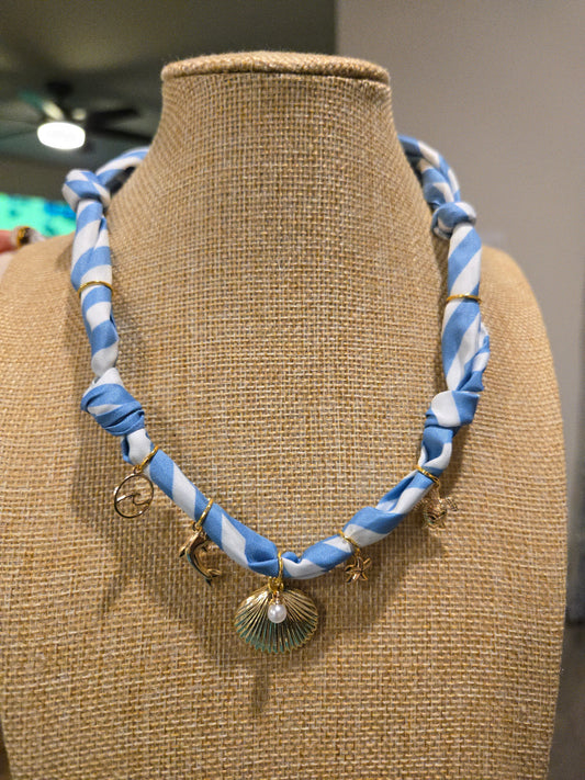 Coastal charm bandana necklace