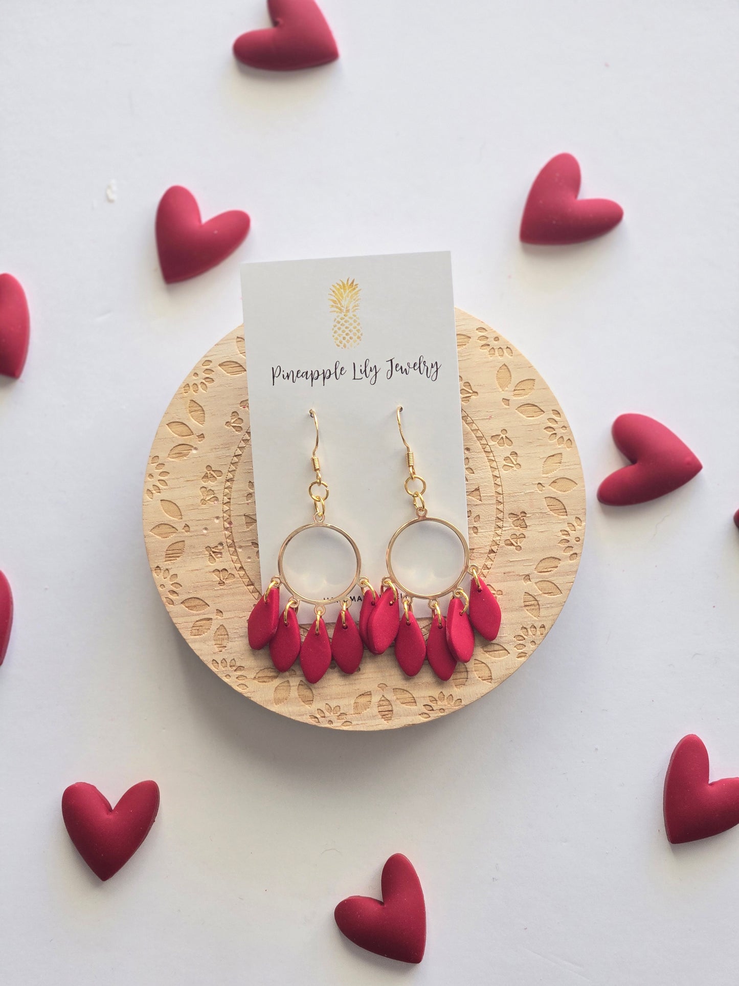 Red chandelier earrings