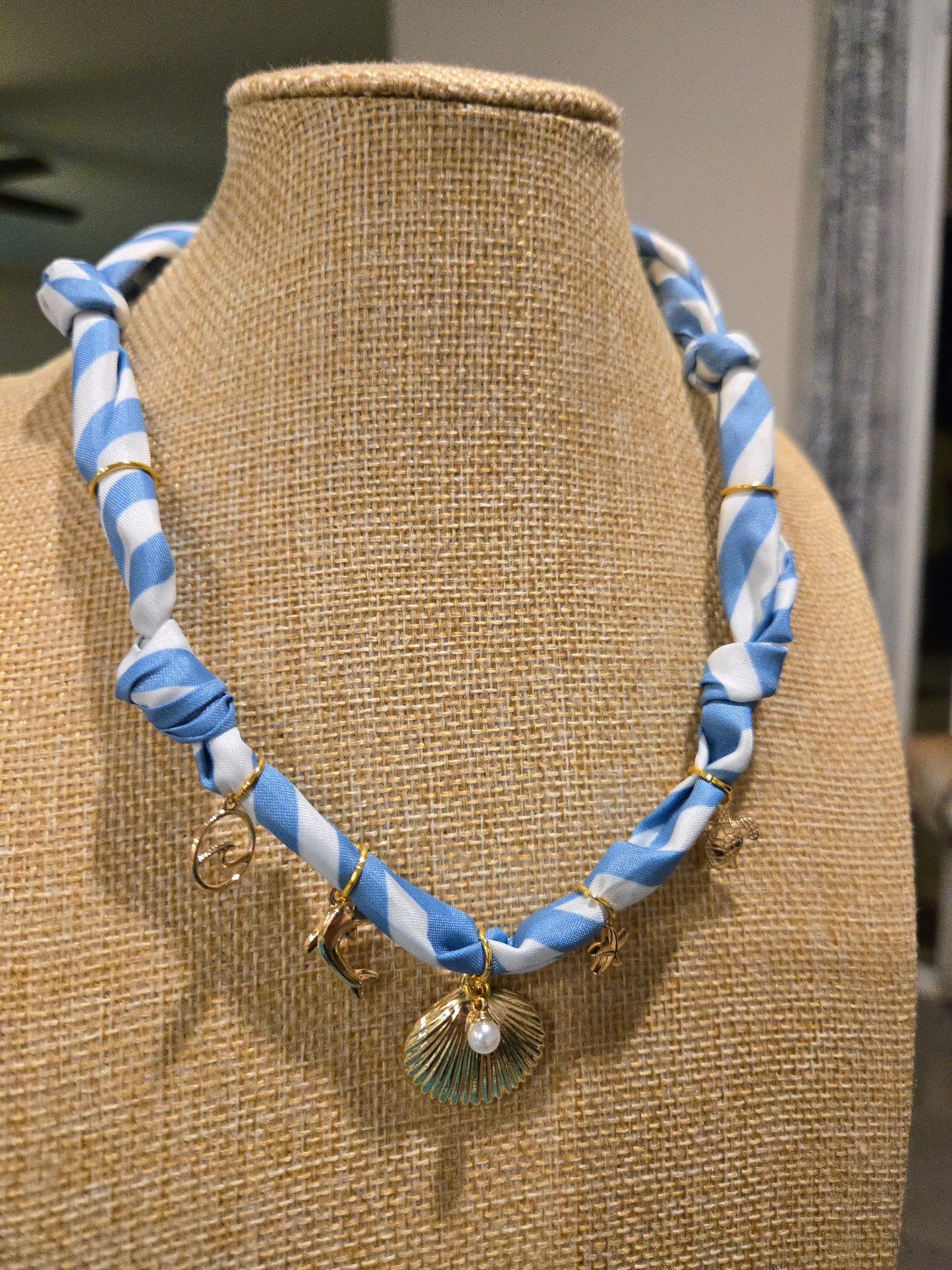 Coastal charm bandana necklace