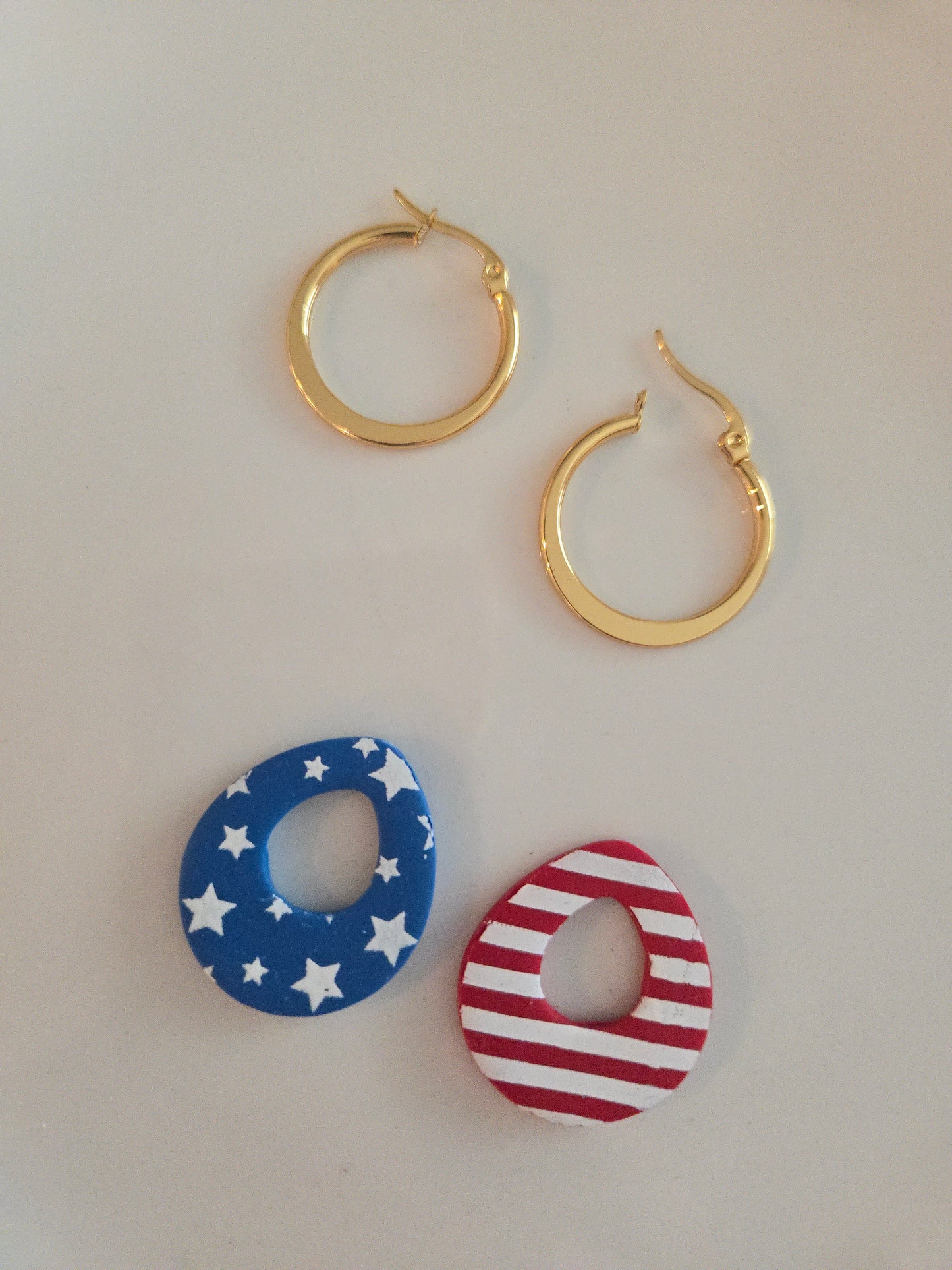 American flag Hoops with dangles