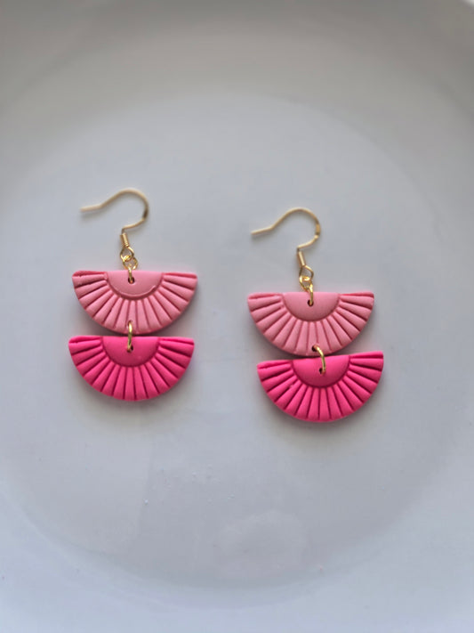 2 tiered Fan earrings