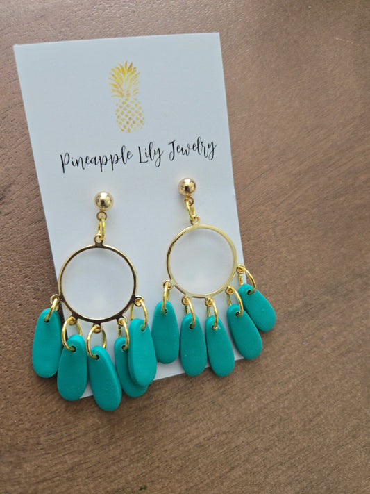 Teal Chandelier earrings
