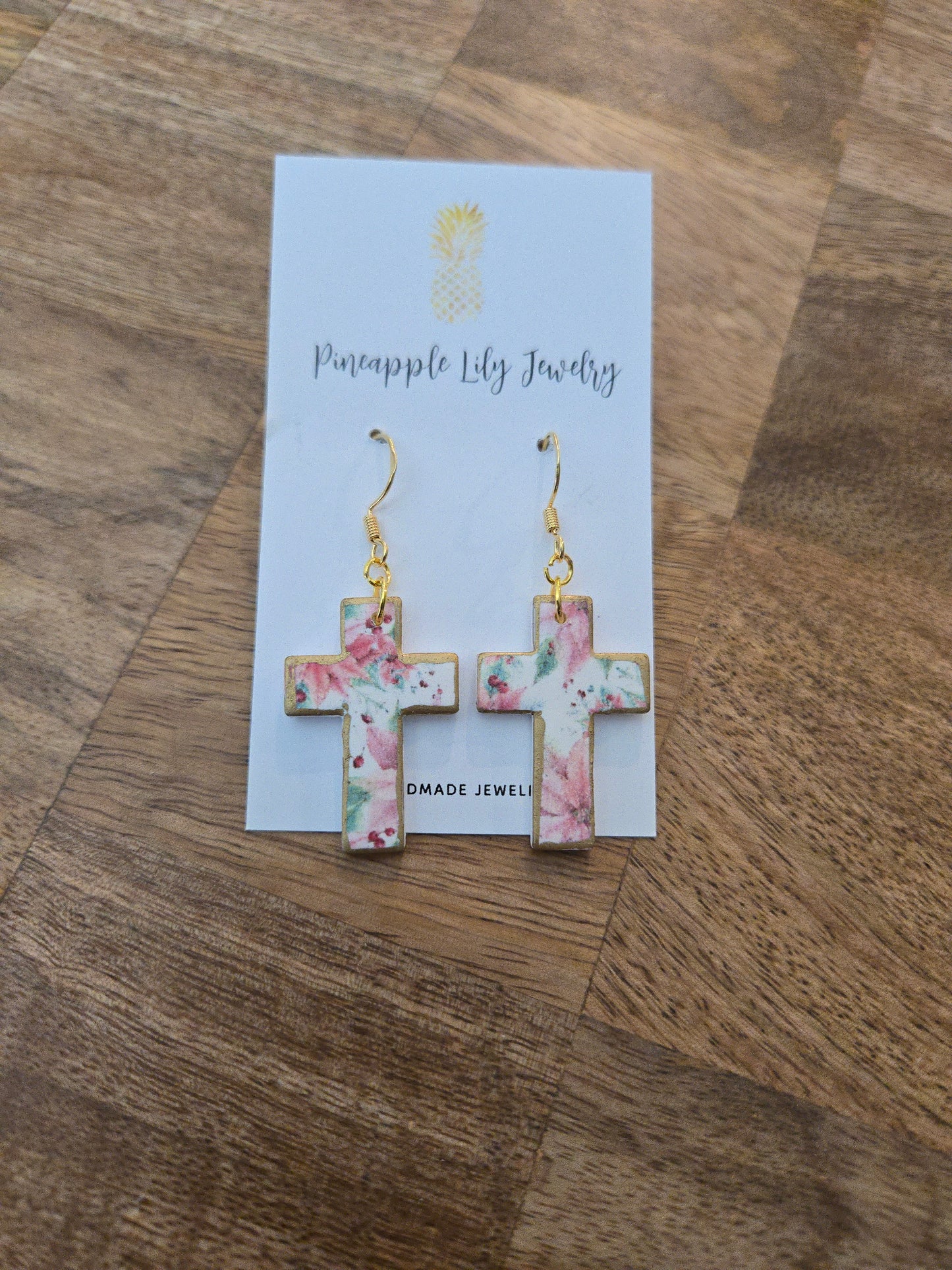 Polymer clay floral crosses