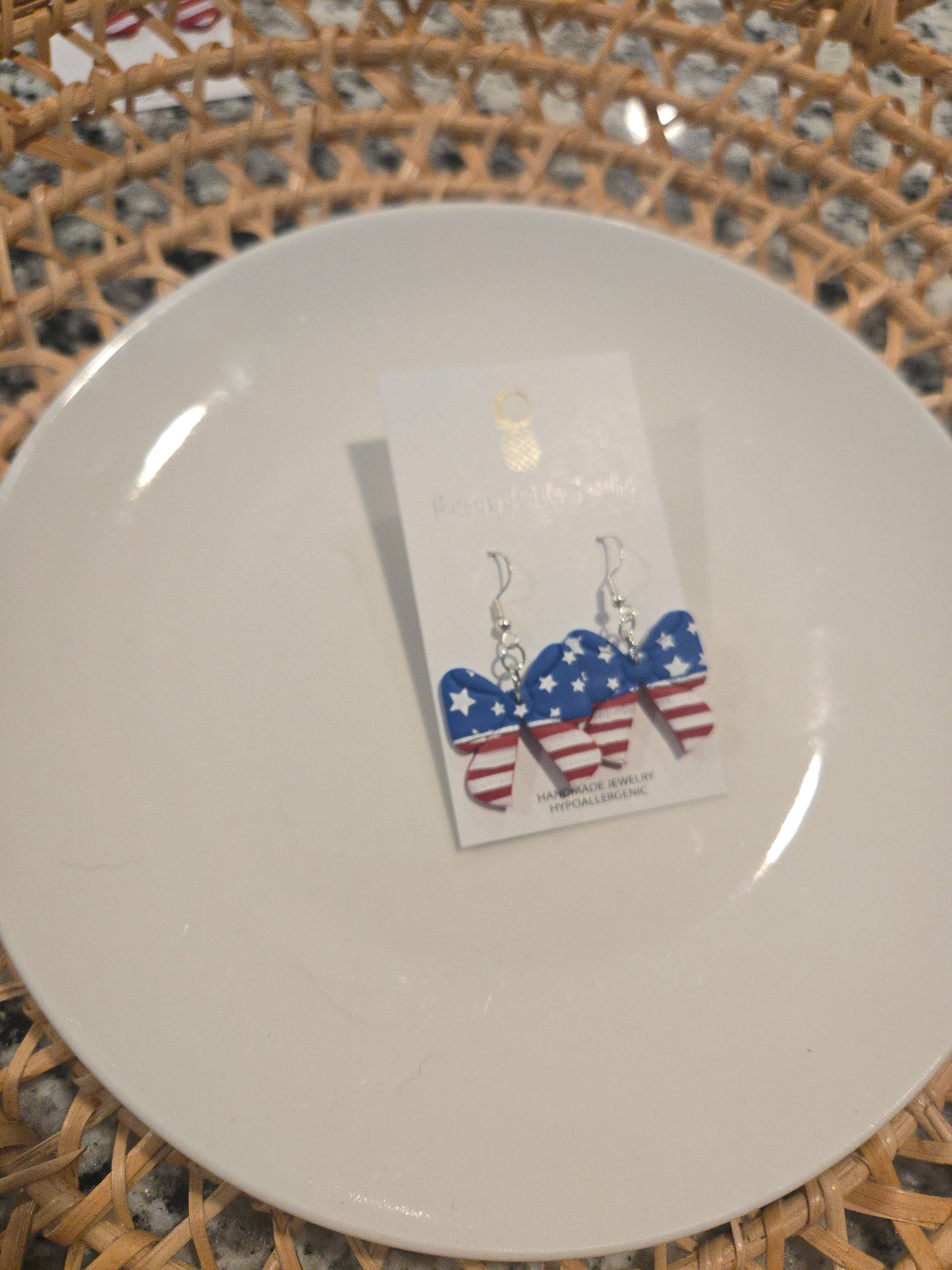 American Flag Bow Dangles