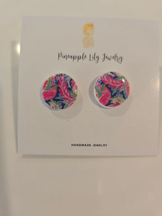 Lilly Pulitzer inspired studs