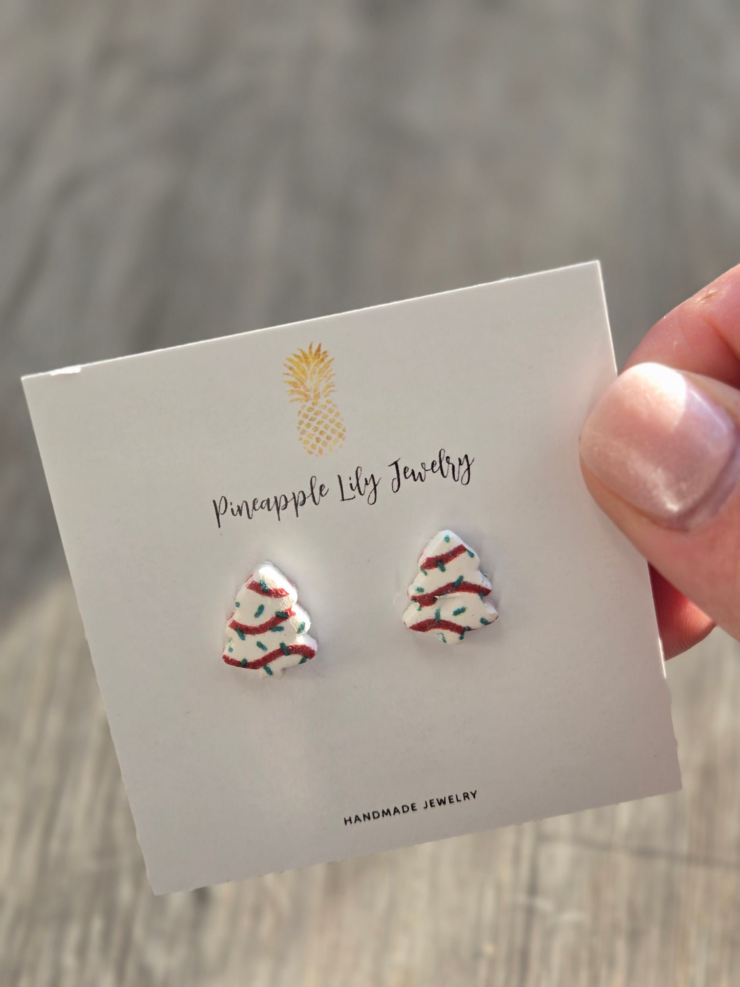 Little debbie Christmas tree cake studs