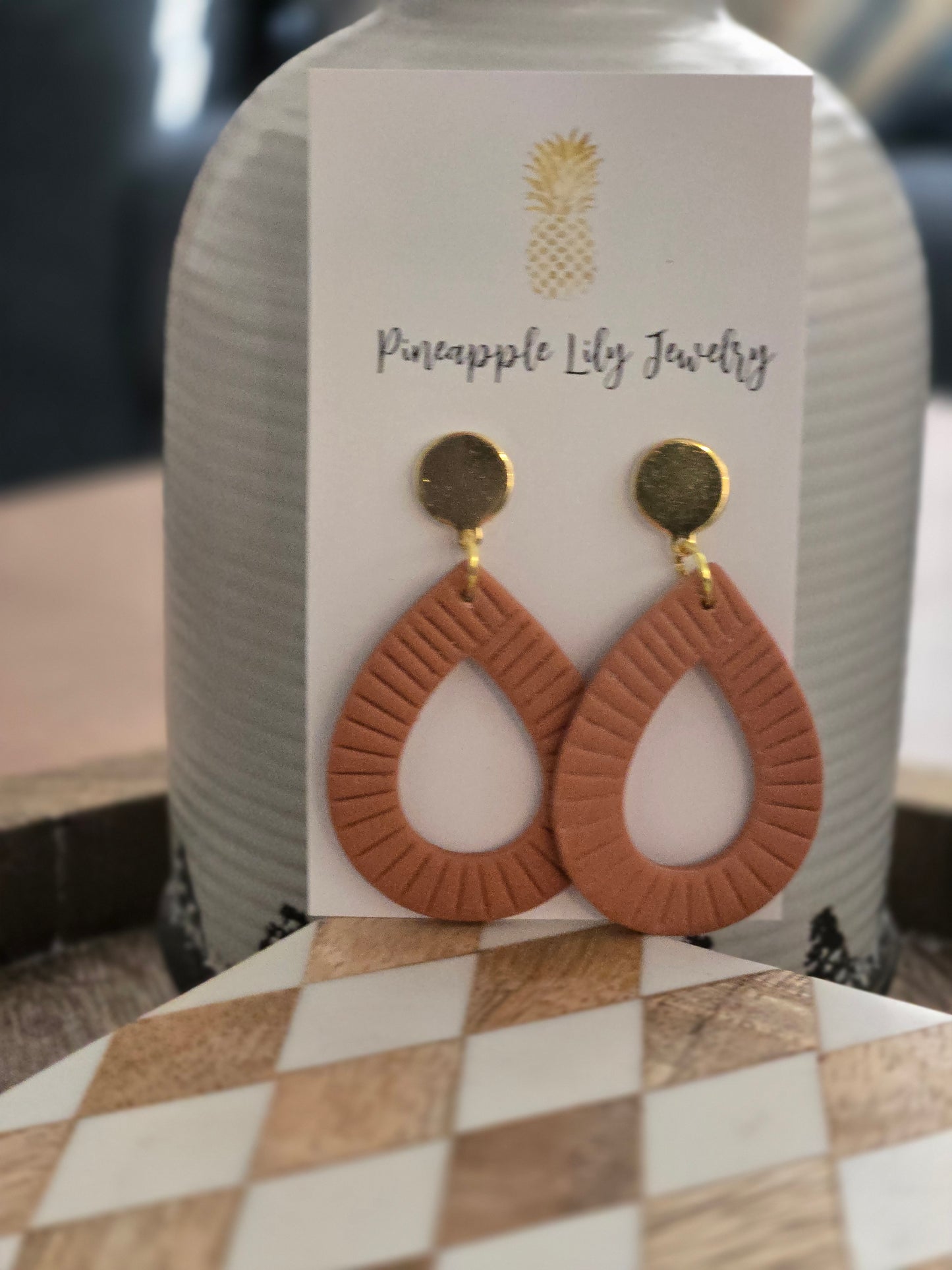 Rust polymer clay dangles