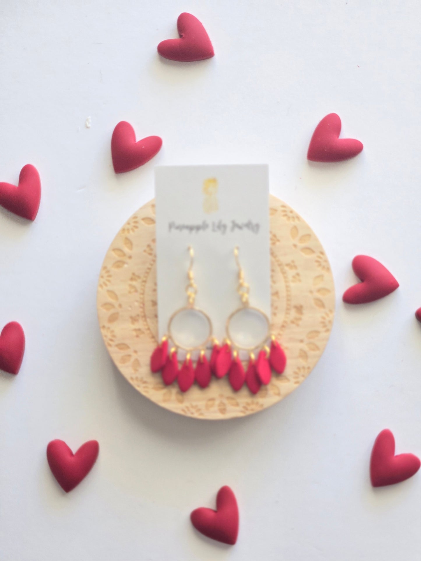 Red chandelier earrings