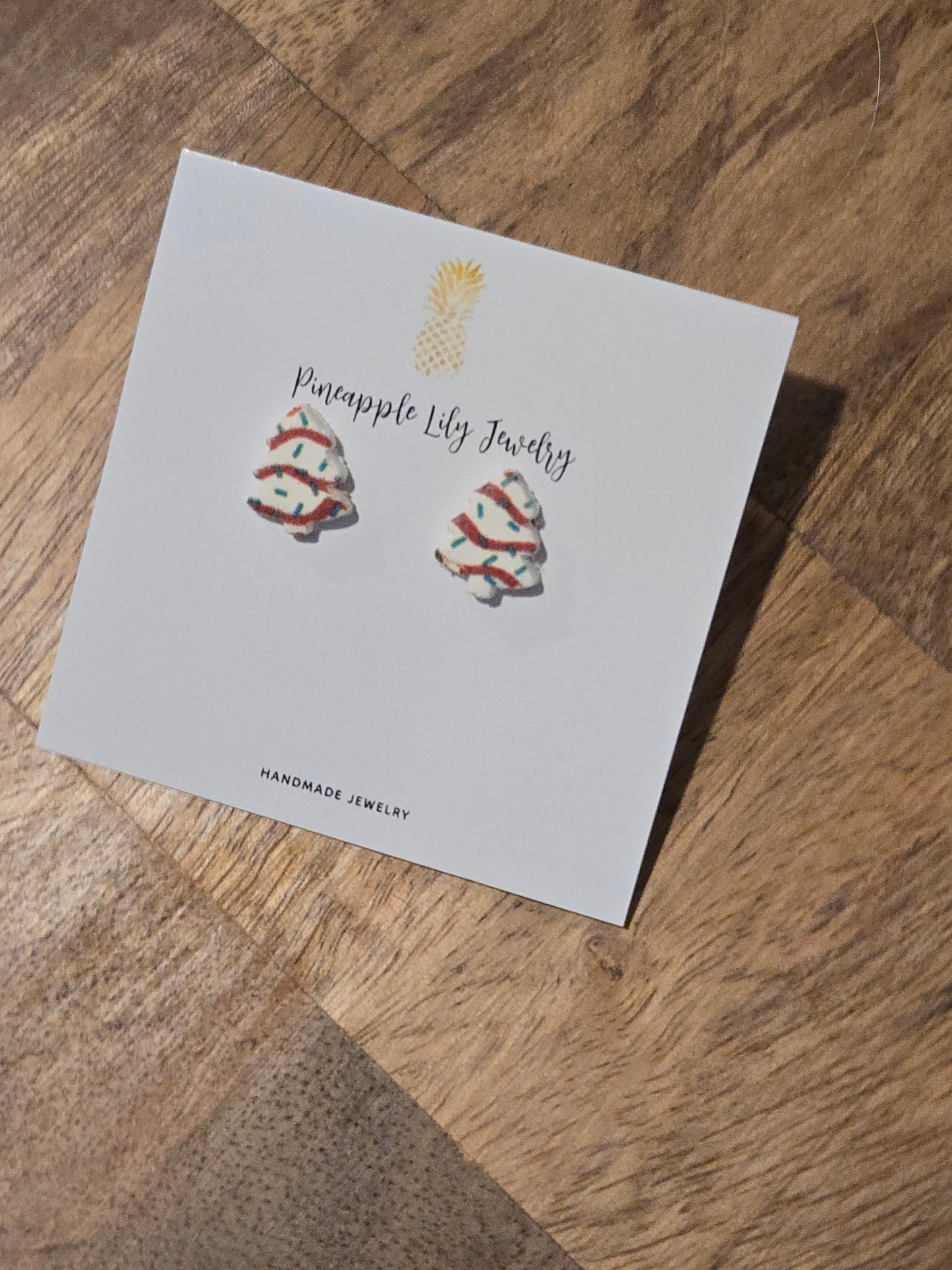 Little debbie Christmas tree cake studs