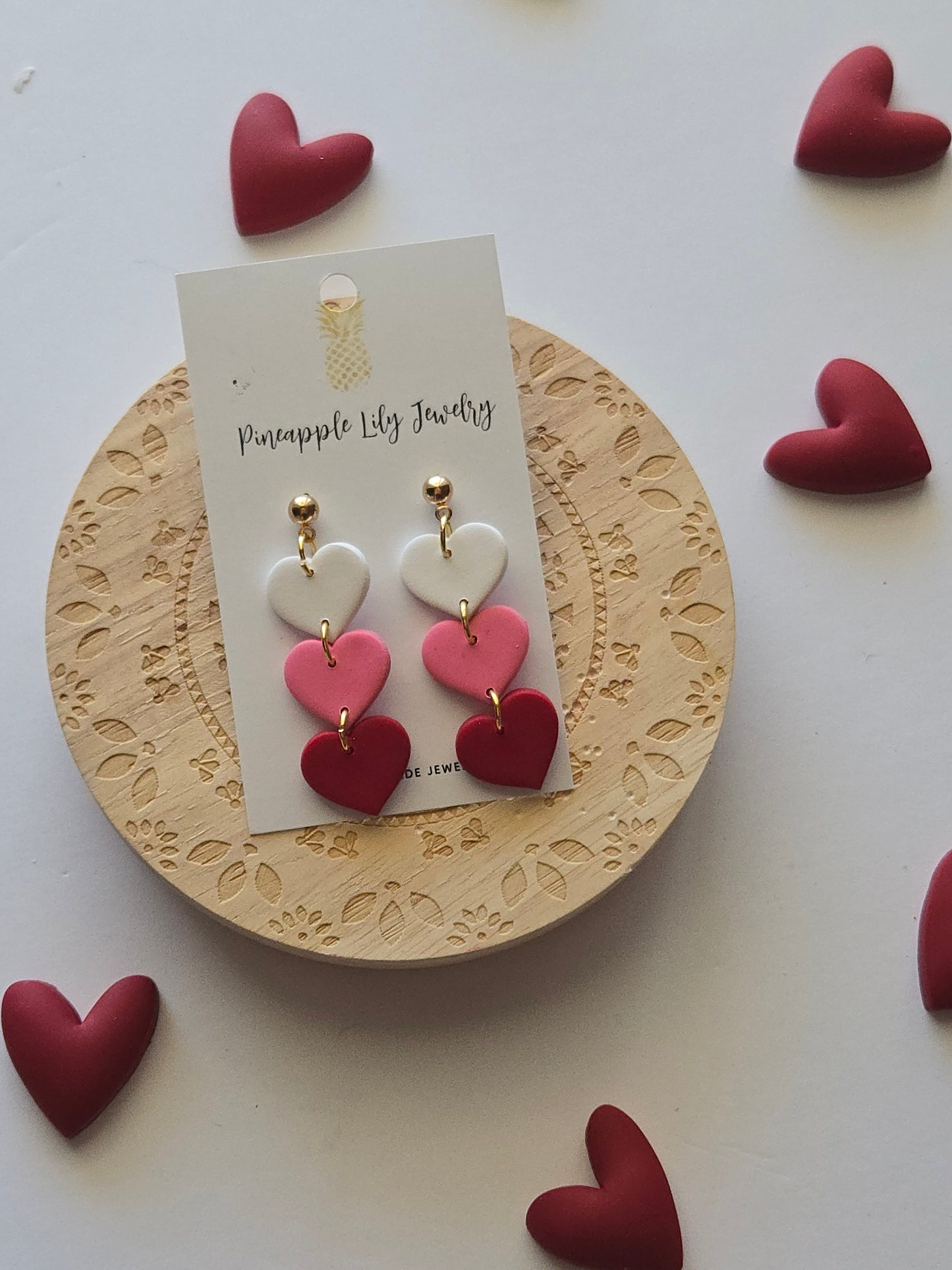 3 hearts dangles earrings