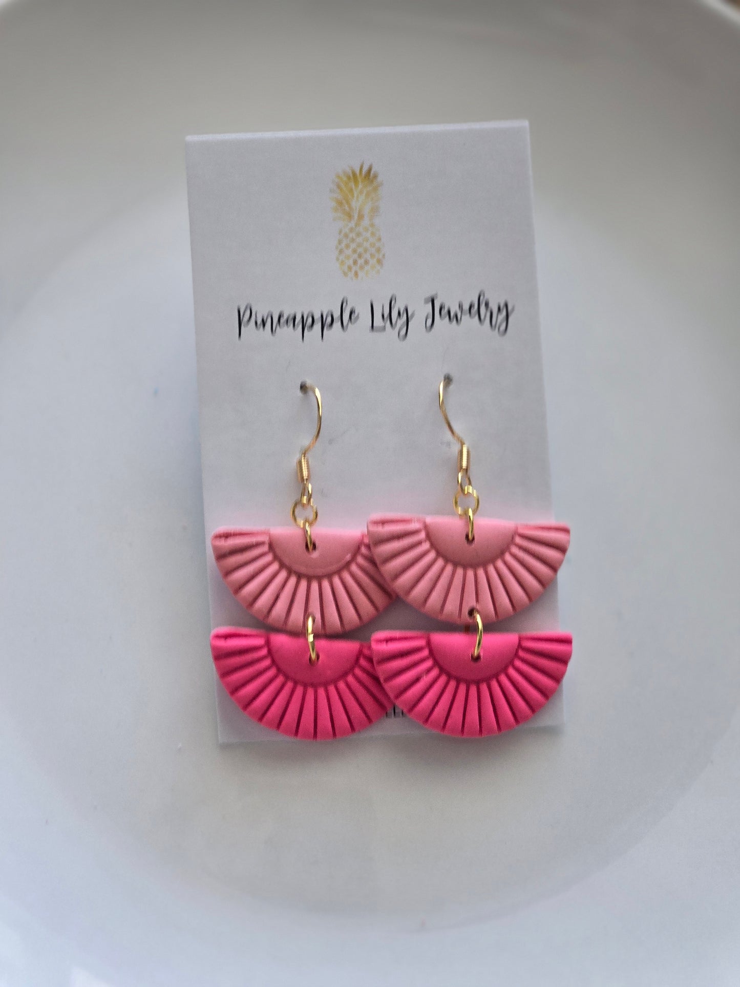 2 tiered Fan earrings